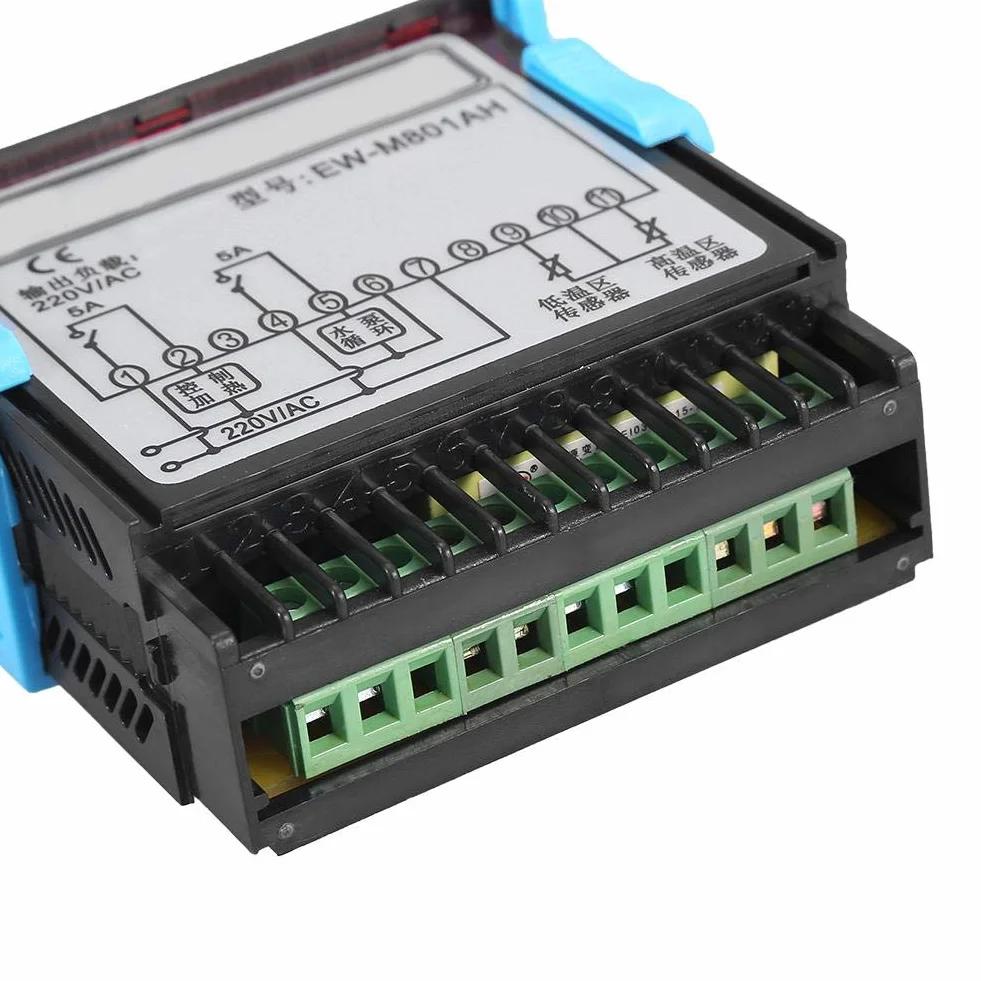 Cyfrowy regulator temperatury, 220 V EW-801AH Automatyczna regulacja temperatury z 2-kanałowym czujnikiem do słonecznego podgrzewacza wody