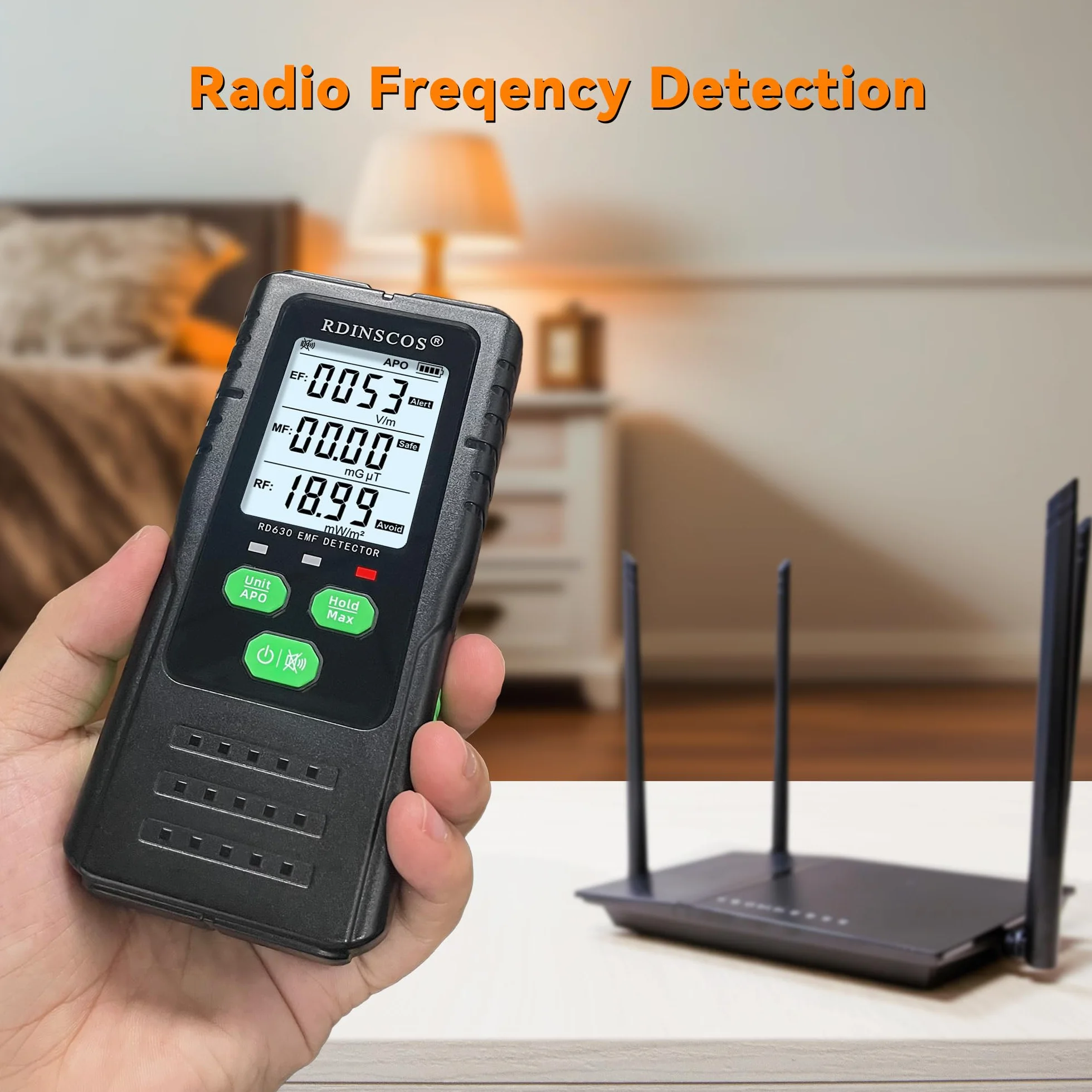 EMF detektor promieniowania, cyfrowe pola elektromagnetyczne, trzymany ręcznie, EF/MF/RF, do polowania na duchy, do domu, biura, na zewnątrz
