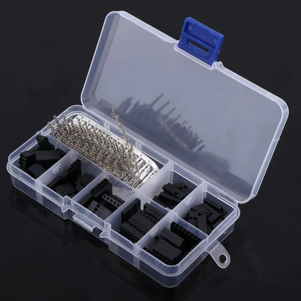Jumper Header Kit, 310 Stk. 2,54 mm Jumper Draht Crimp Pin Stecker Stiftleiste Jumper und Crimp Pins (männlich)
