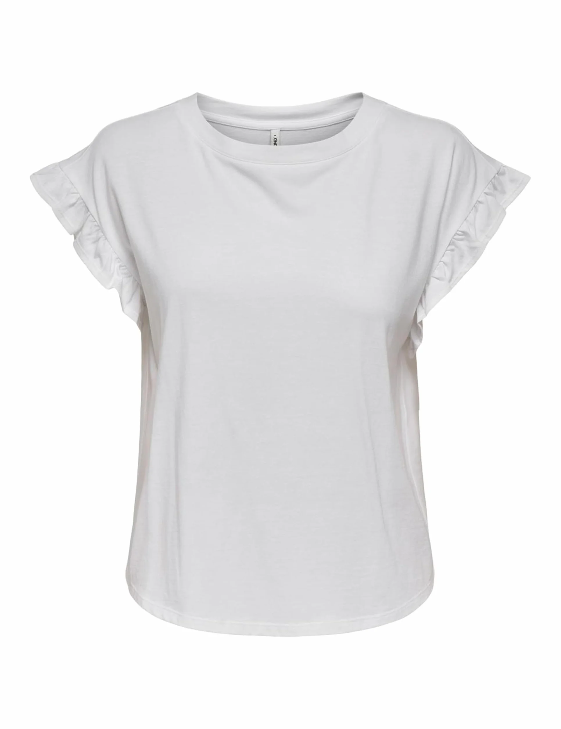 Onlgrape S/S Frill O-Neck Top JRS, Bright White, M