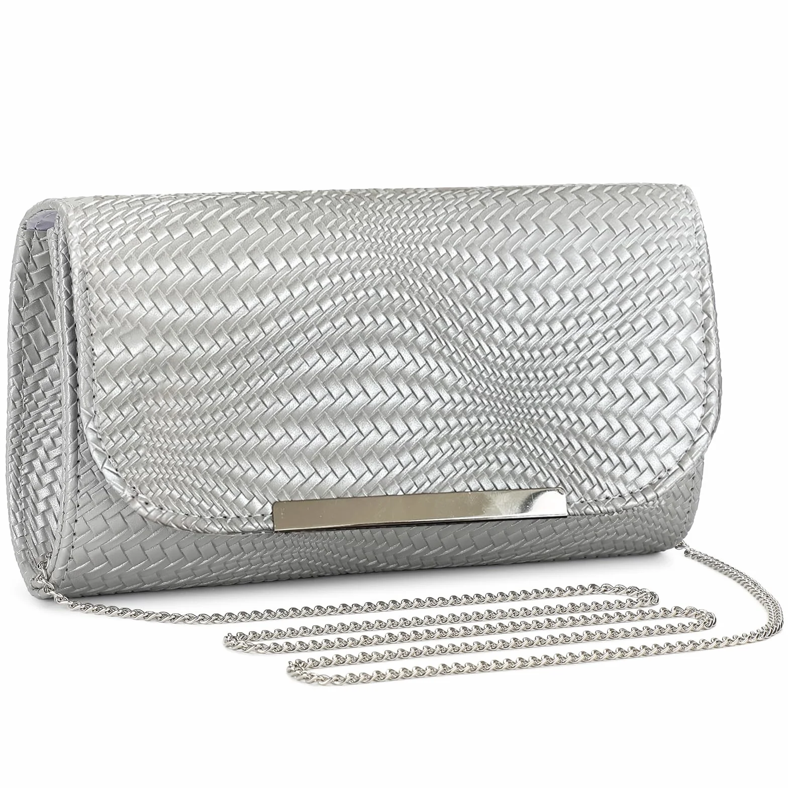 BAIGIO Clutch damska torebka wieczorowa ze skóry PU, elegancka torebka dla panny młodej, torebka na łańcuszek, na wesele, mała torba na ramię