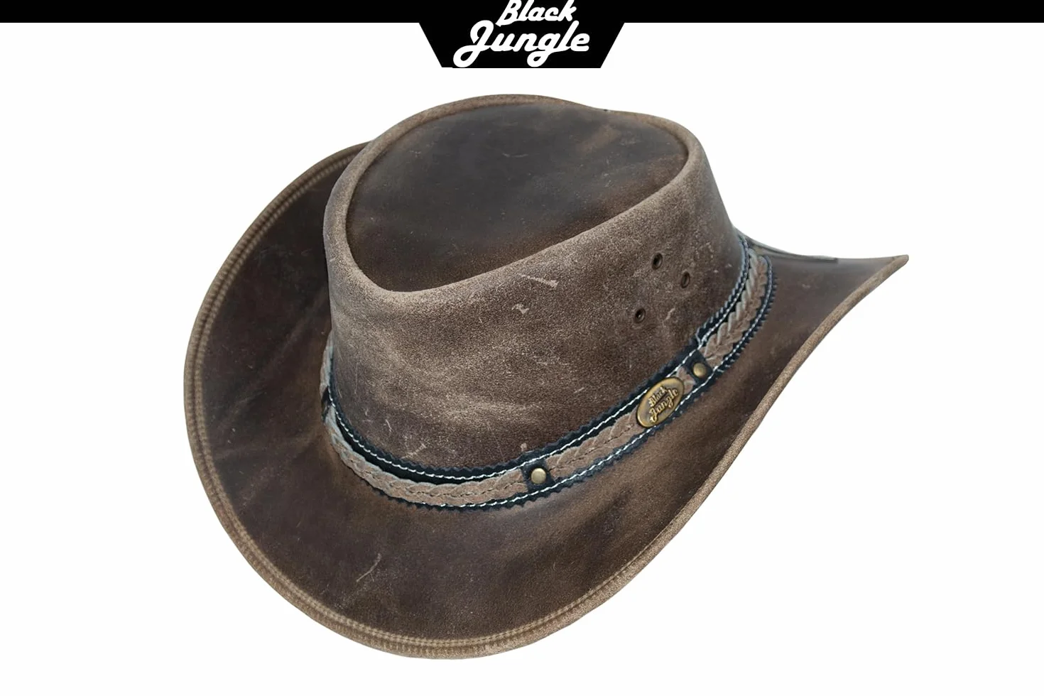 Black Jungle ARAMAC skórzany kapelusz kowbojski kapelusz australijski