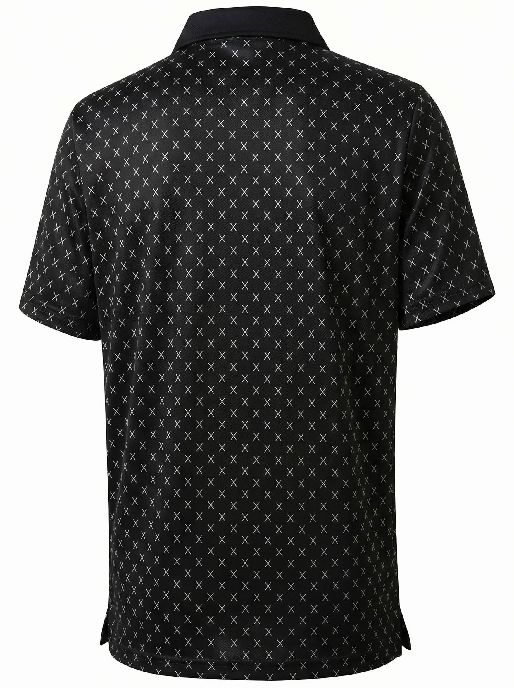 GLESTORE Męska koszulka polo z krótkim rękawem Koszulki polo dla mężczyzn, Black, L