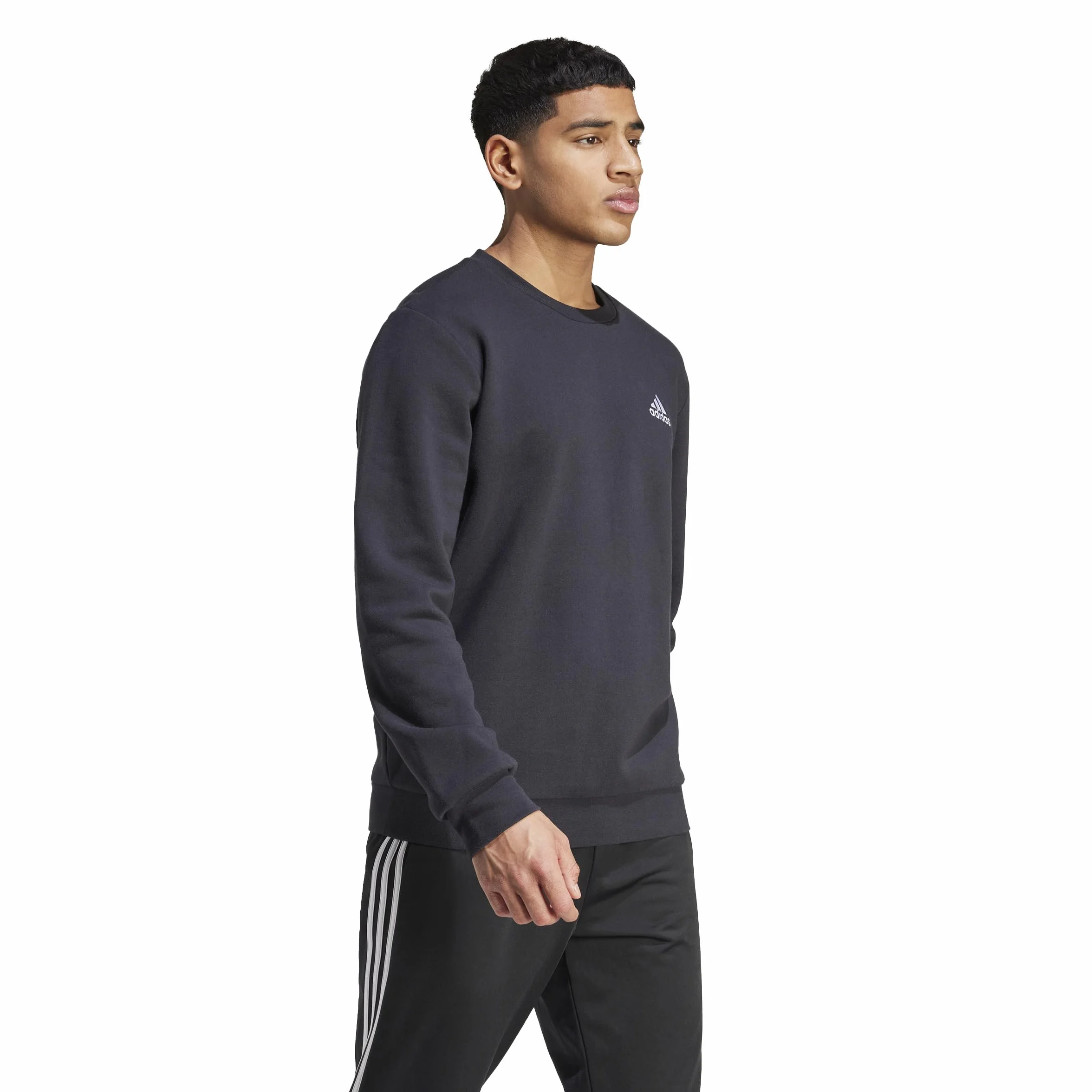 adidas Mężczyźni FEELCOZY ESSENTIALS FLEECE SWEATSHIRT, Black/White, M
