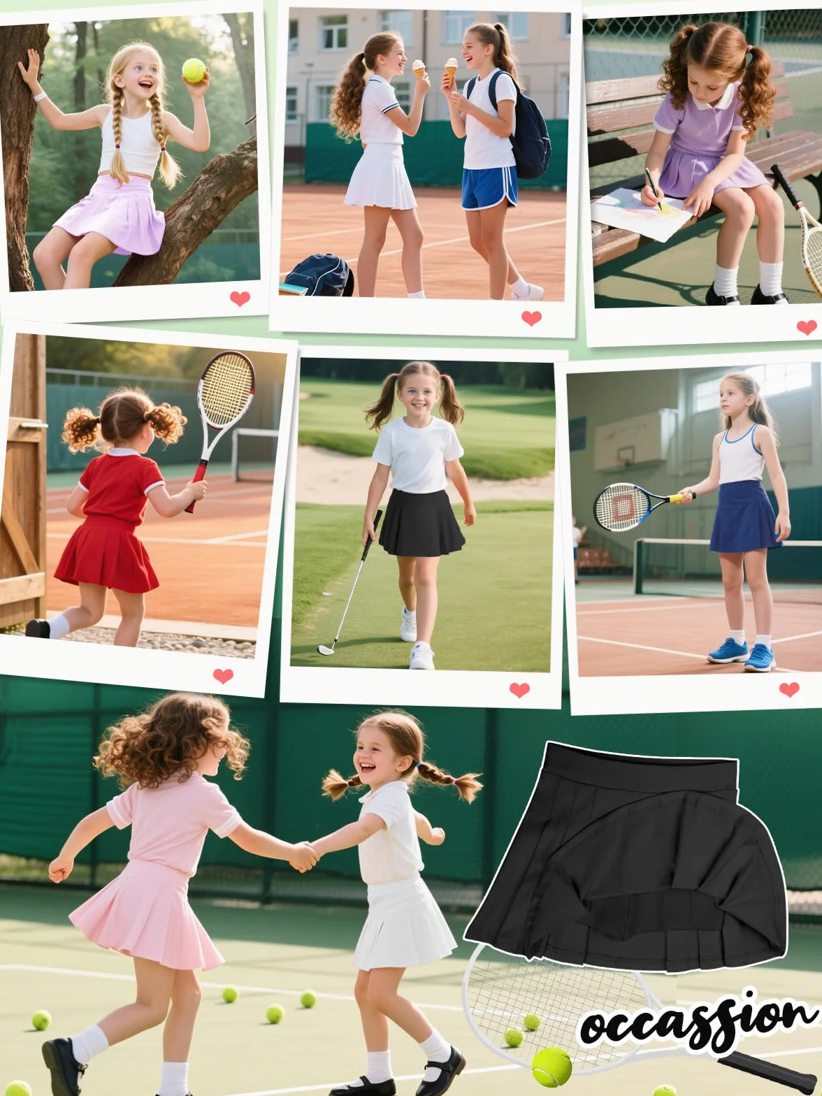 Spódnica tenisowa dla dziewcząt, plisowana spódnica ze spodenkami wewnętrznymi, kieszeniami, spódniczka sportowa, do golfa, skort, minispódniczka, mundurek szkolny 4-15