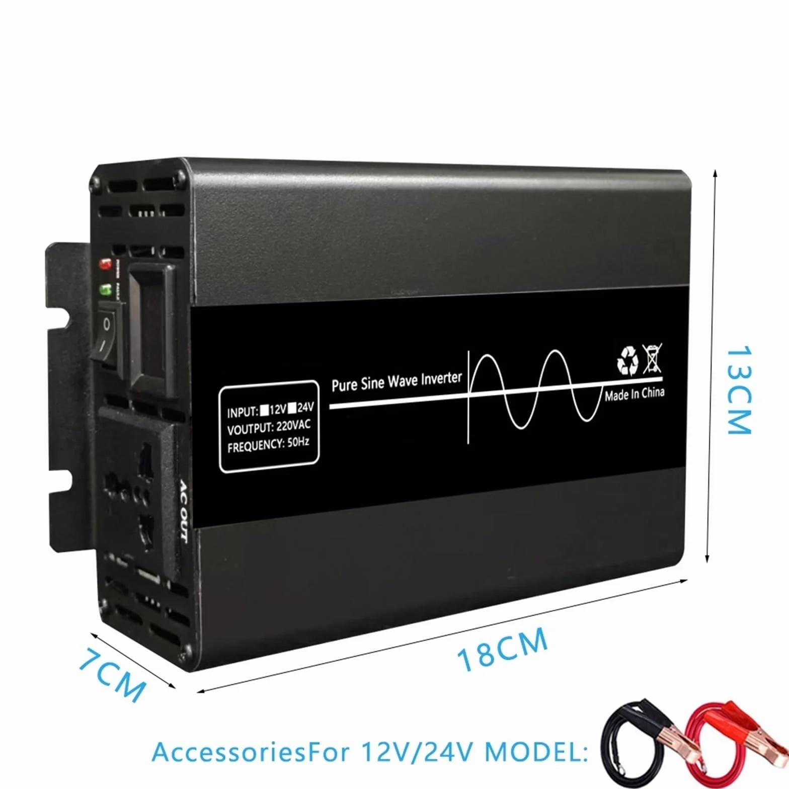 Falownik Solarny, Czysty falownik sinusoidalny 8000 W przenośny konwerter banku mocy falownik solarny DC12 V 24 V do AC konwerter samochodowy solarny(3000W,24V)