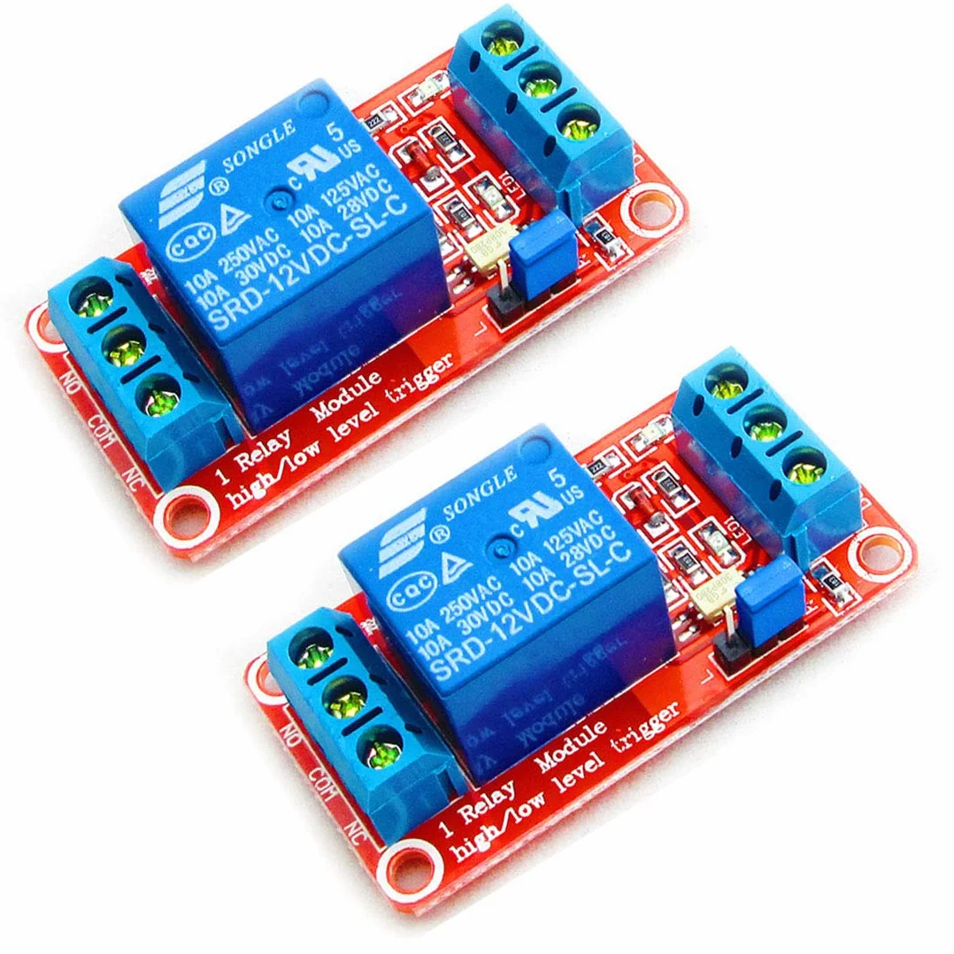 Hailege 2 szt. 12V 1 Channel Relay Moduł Relay Switch ze wspornikiem izolacji transoptora wysokiego lub niskiego poziomu wyzwalania
