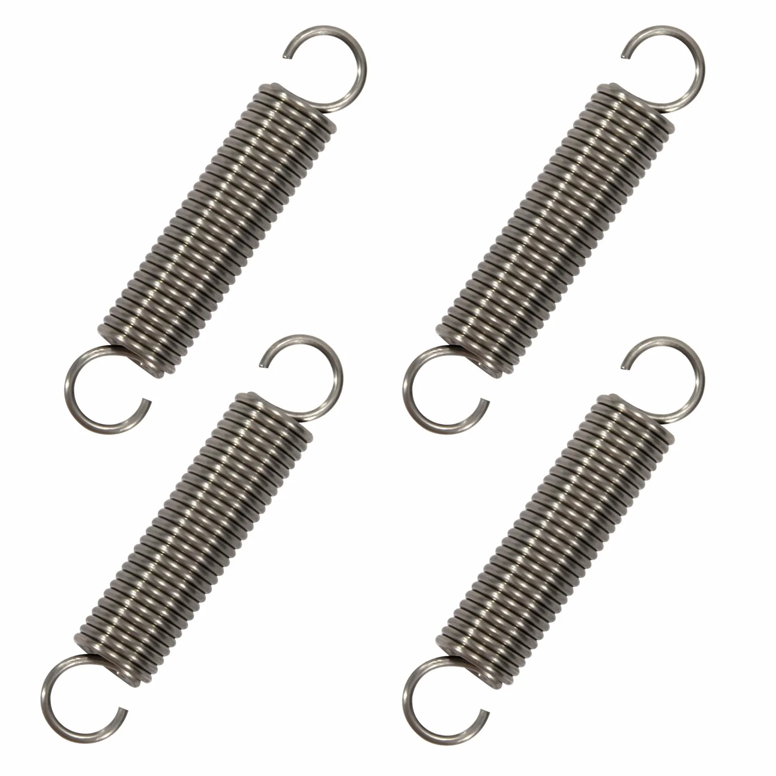 Sprężyny naciągowe z hakiem stal szlachetna sprężyna naciągowa 50 mm średnica zewnętrzna 10 mm średnica drutu 1,2 mm maksymalna siła ciągnąca 3,2 kg 1,2 x 10 x 50 mm 4 sztuki