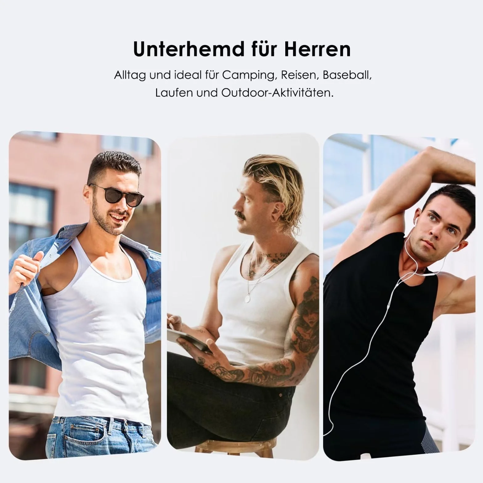 YouShow Podkoszulek męski 100% bawełna tank top 3 sztuk