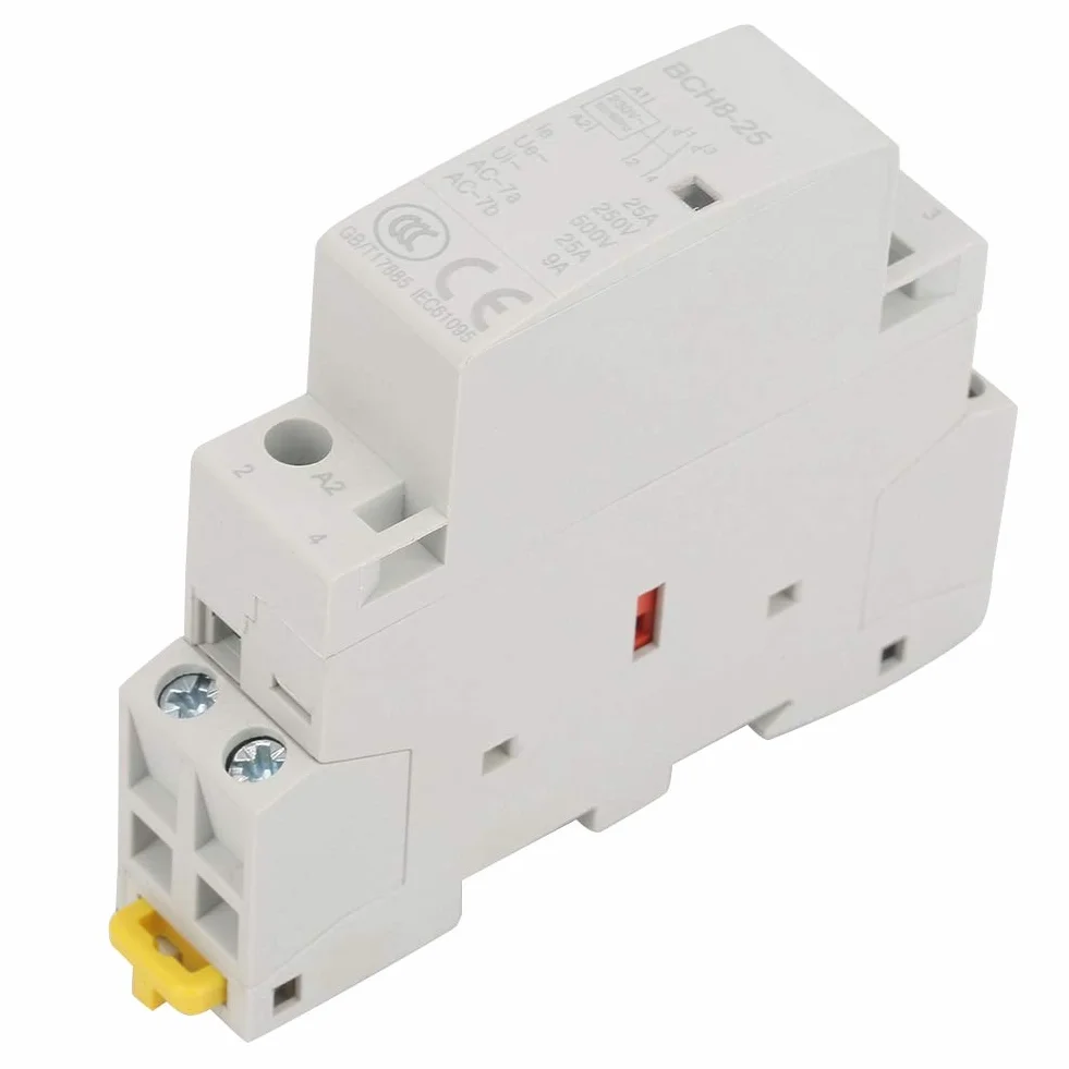 Stycznik AC 2P 25A 220V / 230V, 2NO Stycznik na szynę Din AC 50 / 60HZ 25A 220V / 230V 2P Stycznik AC do użytku domowego