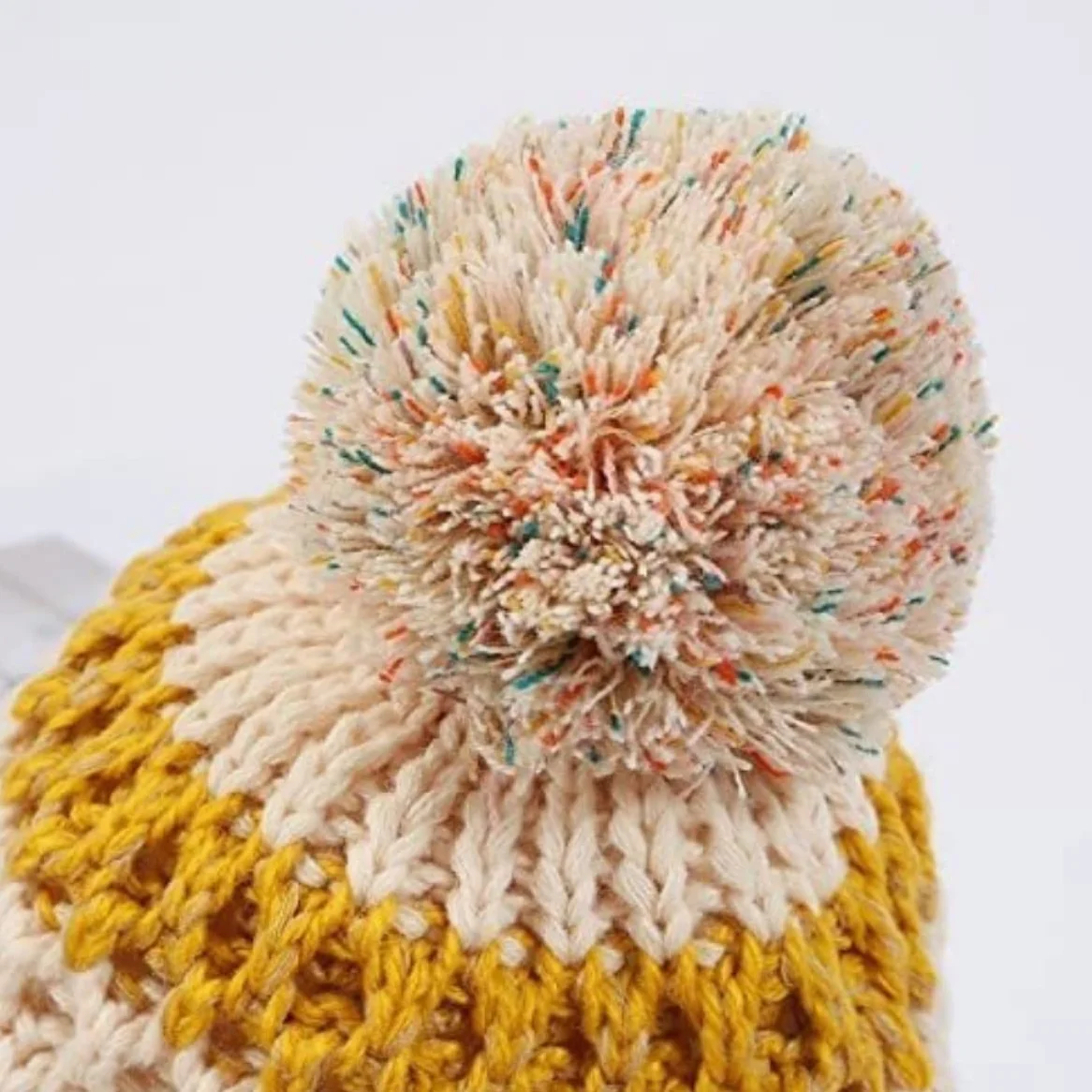 Czapka Beanie Czapka Zimowa Damska Ręcznie Robiona Czapka Grube Ciepłe Uszy Bomberka Damska Puszysty Pompon (Jeden Rozmiar)