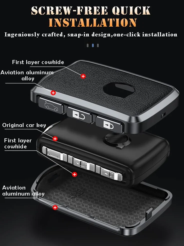 Etui na klucze pasuje do Volvo Smart etui ochronne do Volvo XC60 XC70 XC90 C30 S60 S80 S90 V60 V70 V90 pudełko na klucze skórzane przyciski boczne czarne