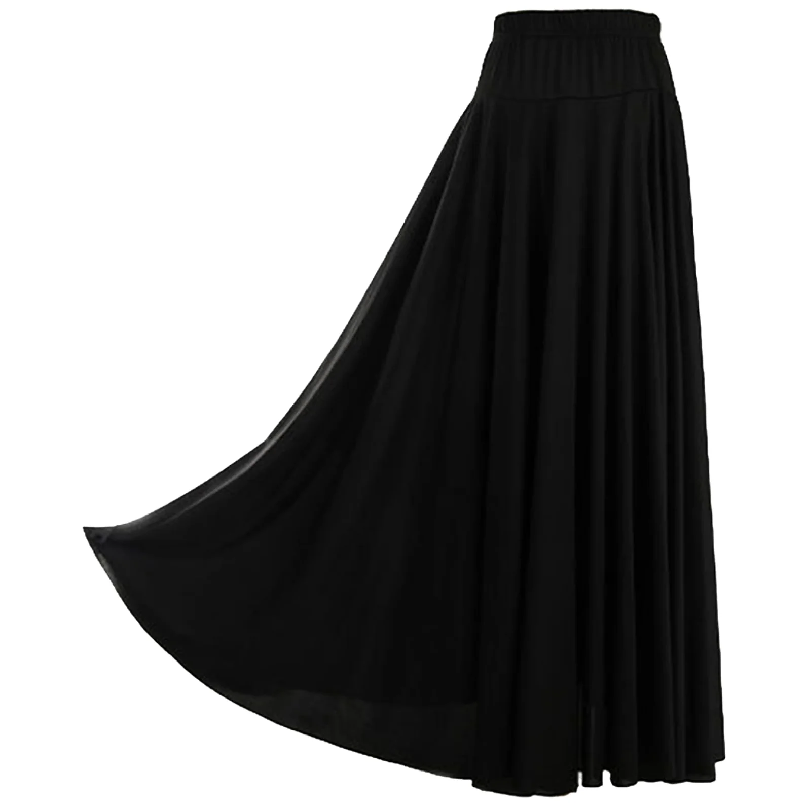 Choomomo Damska spódnica do tańca flamenco, spódnica maxi, swing, wysoka talia, cygański taniec brzucha, do tańca hiszpańskiego, strój sceniczny, kostium 3 różne długości 55 75 87