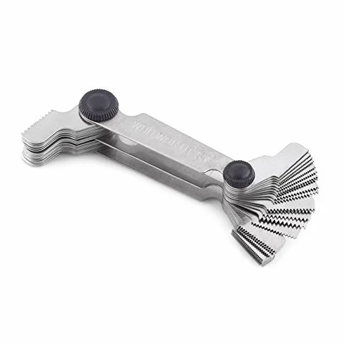 Yosoo Health Gear Manometr gwintu, miernik gwintu ze stali nierdzewnej, miernik śrub z 52 ostrzami Centrum Gage 55° i 60° (metryczny + imperialny)