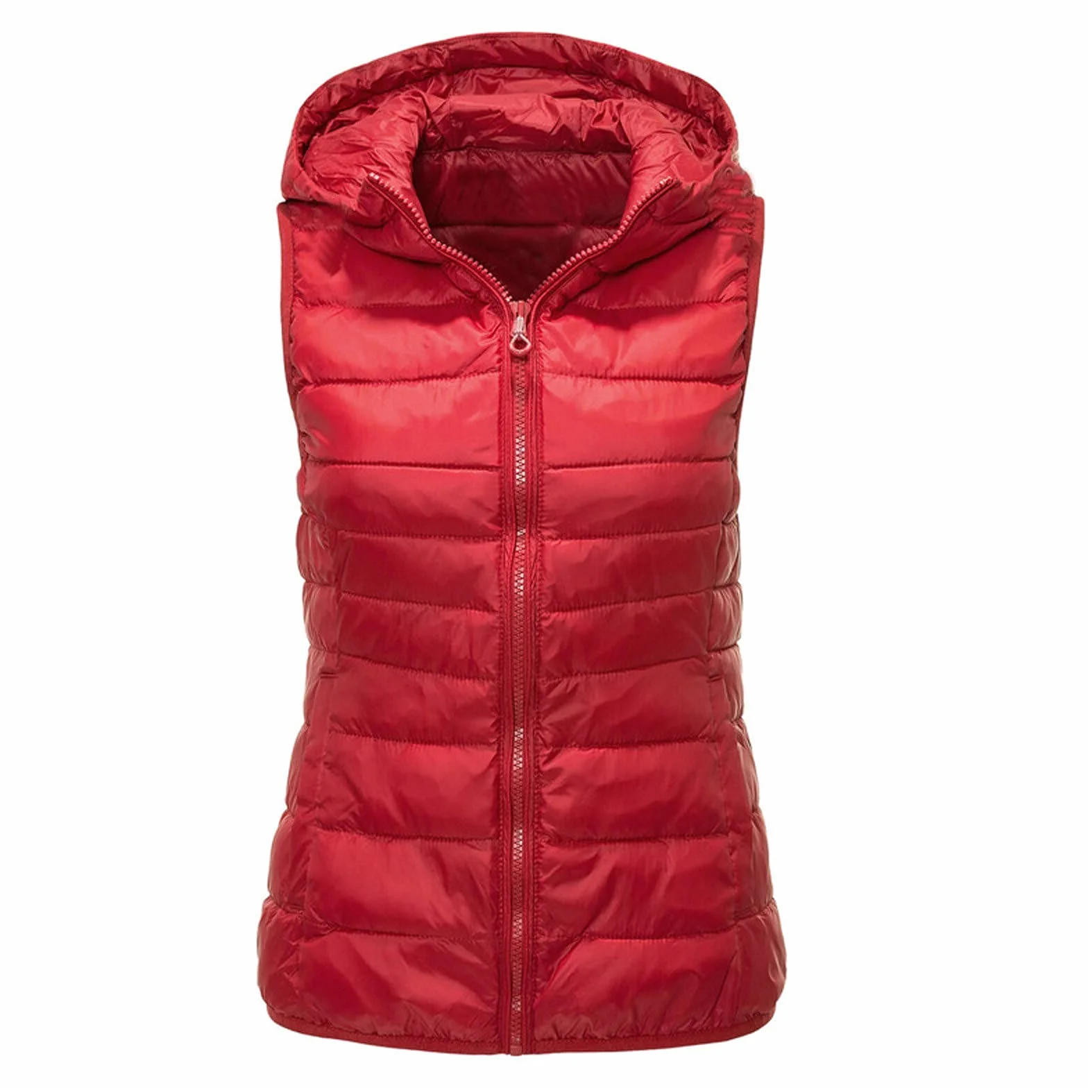 Unisex casualowa solidna kamizelka kieszeń na zamek błyskawiczny luźna kurtka bez rękawów płaszcz z kapturem pikowana kamizelka plus size damska mała długa kamizelka damskie kamizelki