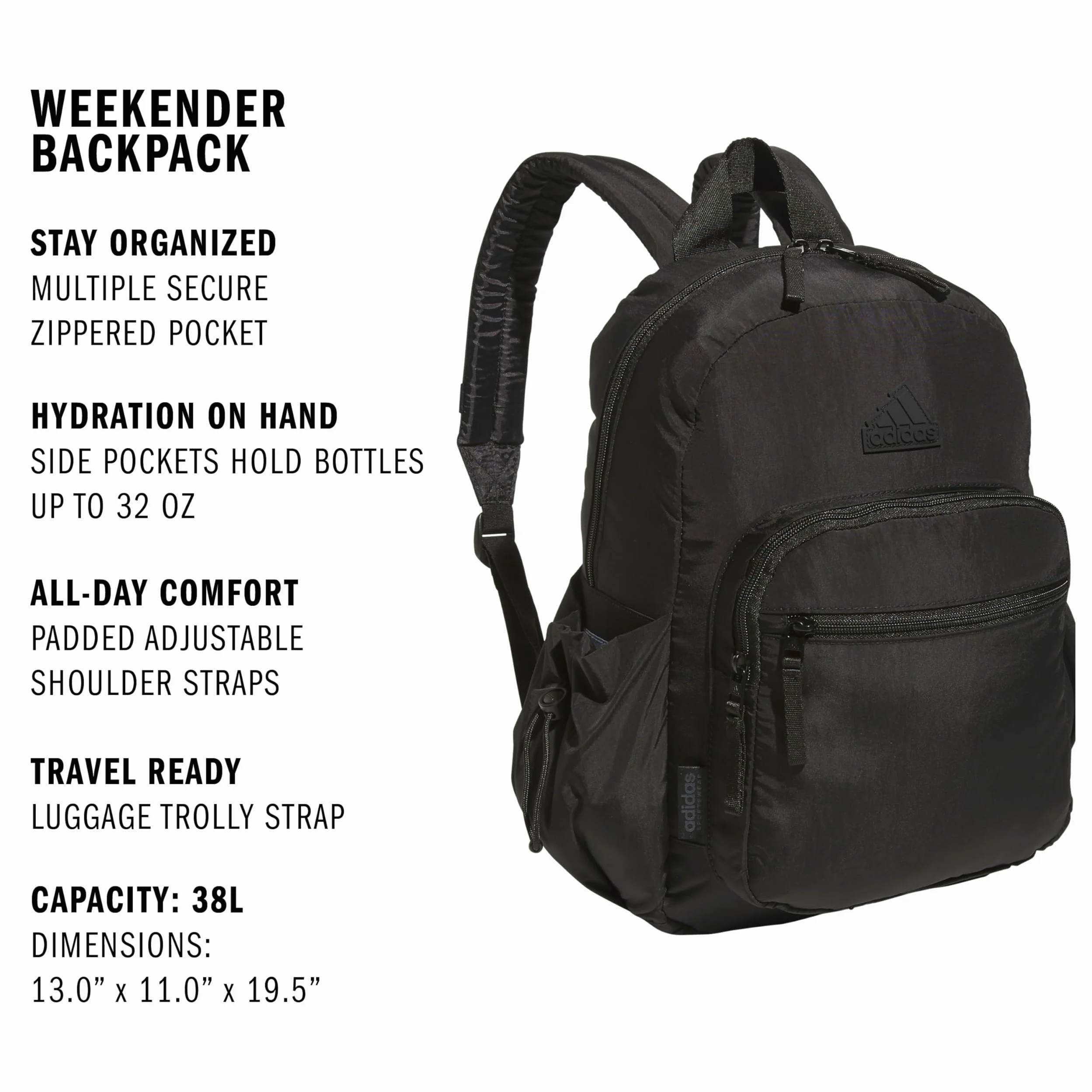 adidas Torba na plecak Unisex-dorosły Weekender Sport Fashion Compact Smaller Sized Backpack with detachable mini valuables pouch