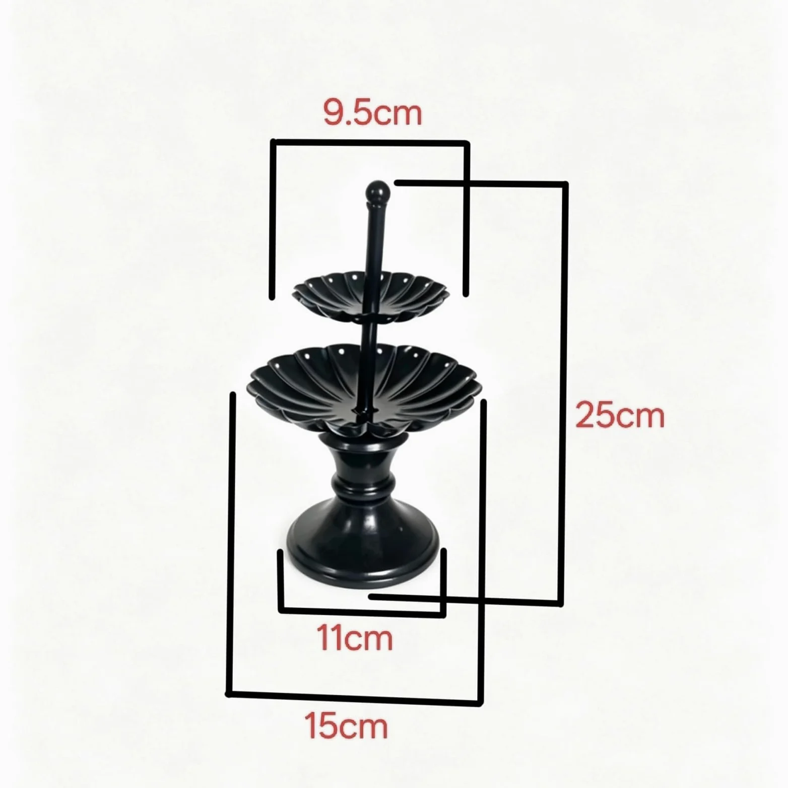 Organizator biżuterii Dwupoziomowy metalowy stojak na biżuterię w kształcie kwiatu