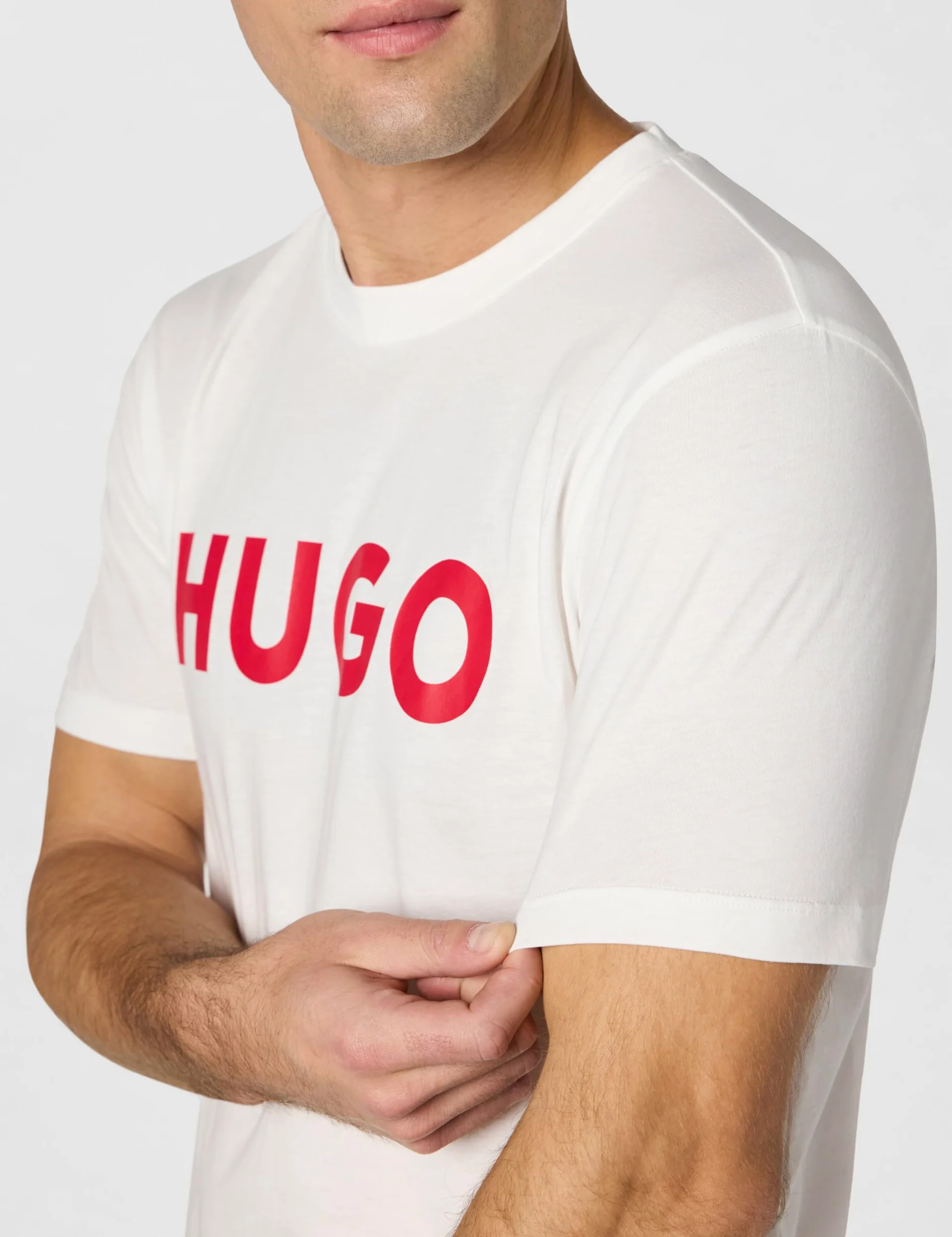 HUGO Mens Print Logo Short Sleeve T-Shirt, Ultra White, XX-Large US