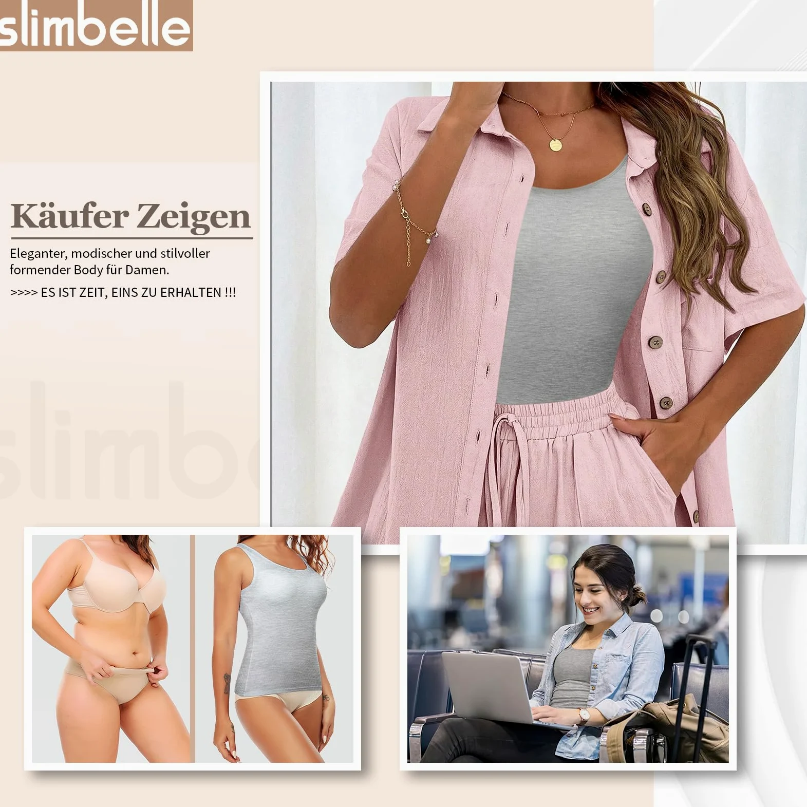 SLIMBELLE Damski biustonosz podkoszulek Basic Tank Tops ze zintegrowanym biustonoszem, szerokie ramiączka, bezszwowa podeszwa, bez fiszbin, wyściełana koszula, okrągły dekolt, koszula z braletką