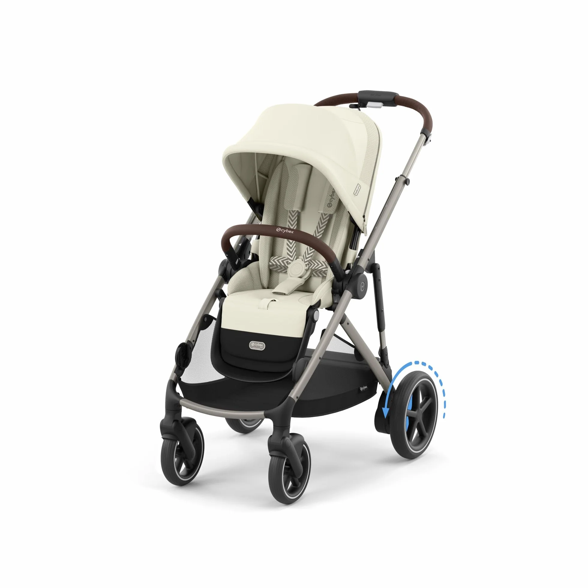 CYBEX Gold wózek e-GAZELLE S, od urodzenia do ok. 4 lat, max. 22 kg (tryb pojedynczy) / 2x 22 kg (tryb duo), system all-in-1 z napędem elektrycznym i konfiguracjami 20+, Seashell Beige