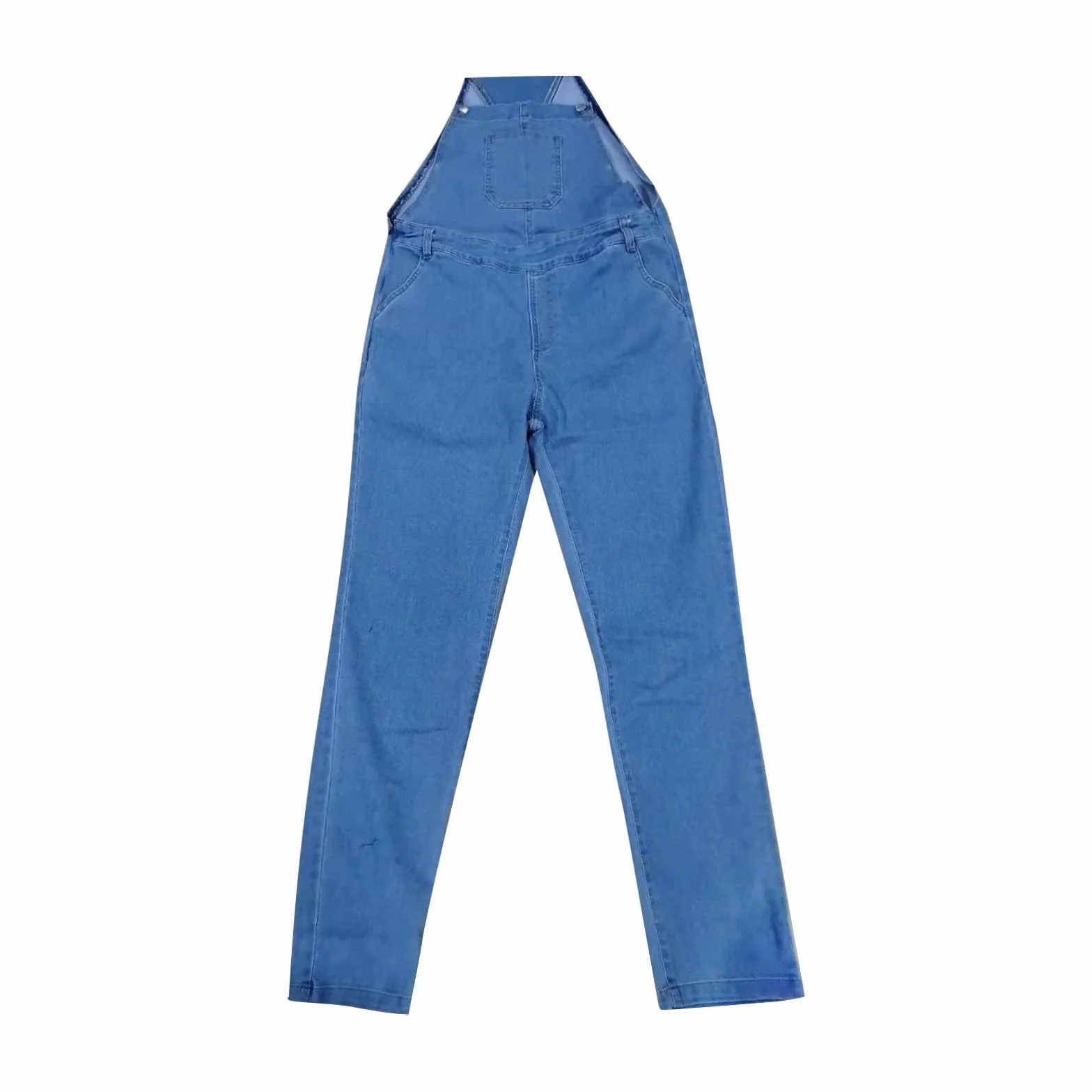 Generisch Dżinsy ogrodniczki dla kobiet, luźne, rozciągliwe, kombinezony, z kieszeniami, retro, denim, szerokie nogawki, spodnie na co dzień, proste i szerokie nogawki, dżinsy z regulowanymi