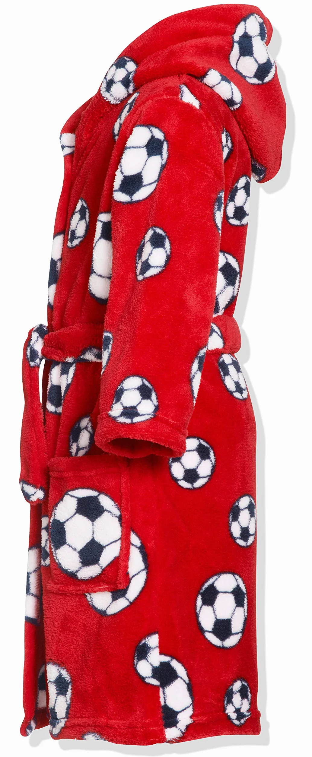 Playshoes Szlafrok polarowy dla dzieci Czerwona piłka nożna 134-140