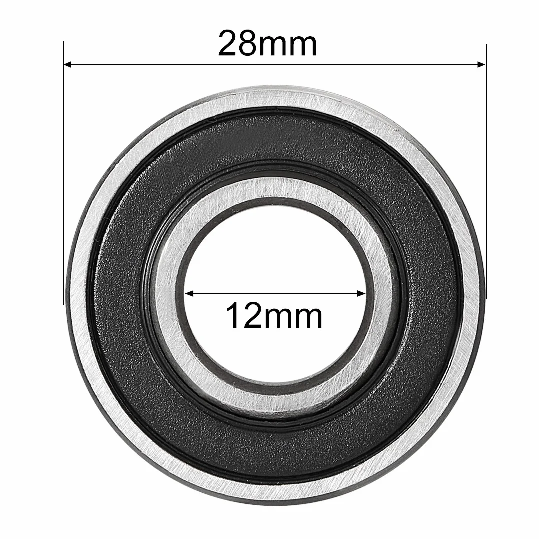 sourcing map 8 szt. łożysko kulkowe zwykłe 6001RS podwójnie zabezpieczone 12 mm x 28 mm x 8 mm stal węglowa DE