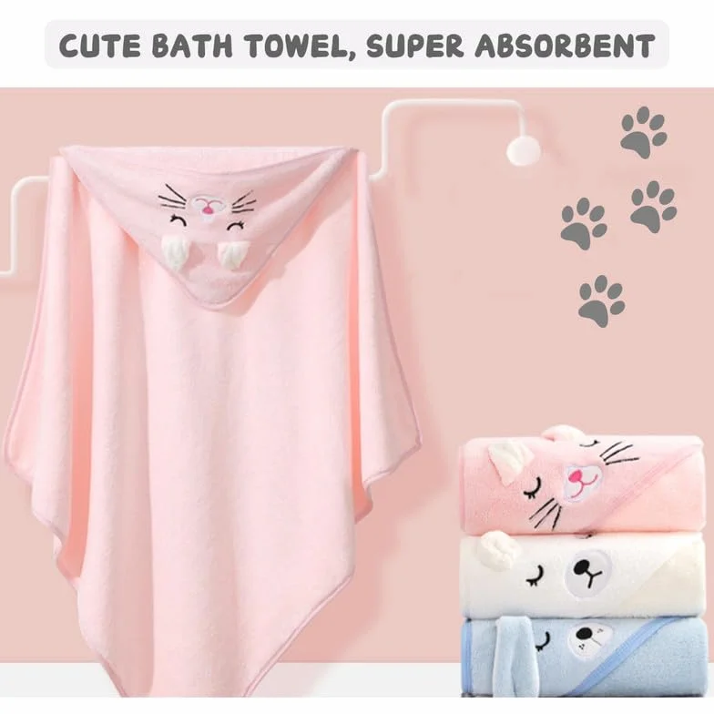Ręcznik z kapturem dla niemowląt, 80x80 cm, Baby Bath Towel