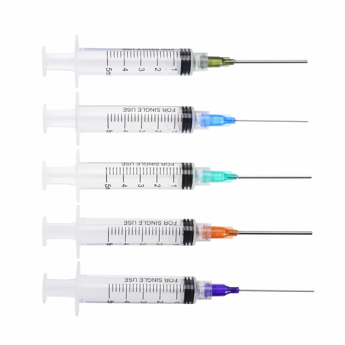 5 sztuk 5 ml tuszu do napełniania strzykawka Luer Lock plastikowe strzykawki z plastikową końcówką 3 cm do płynnego kleju atramentu olejowego