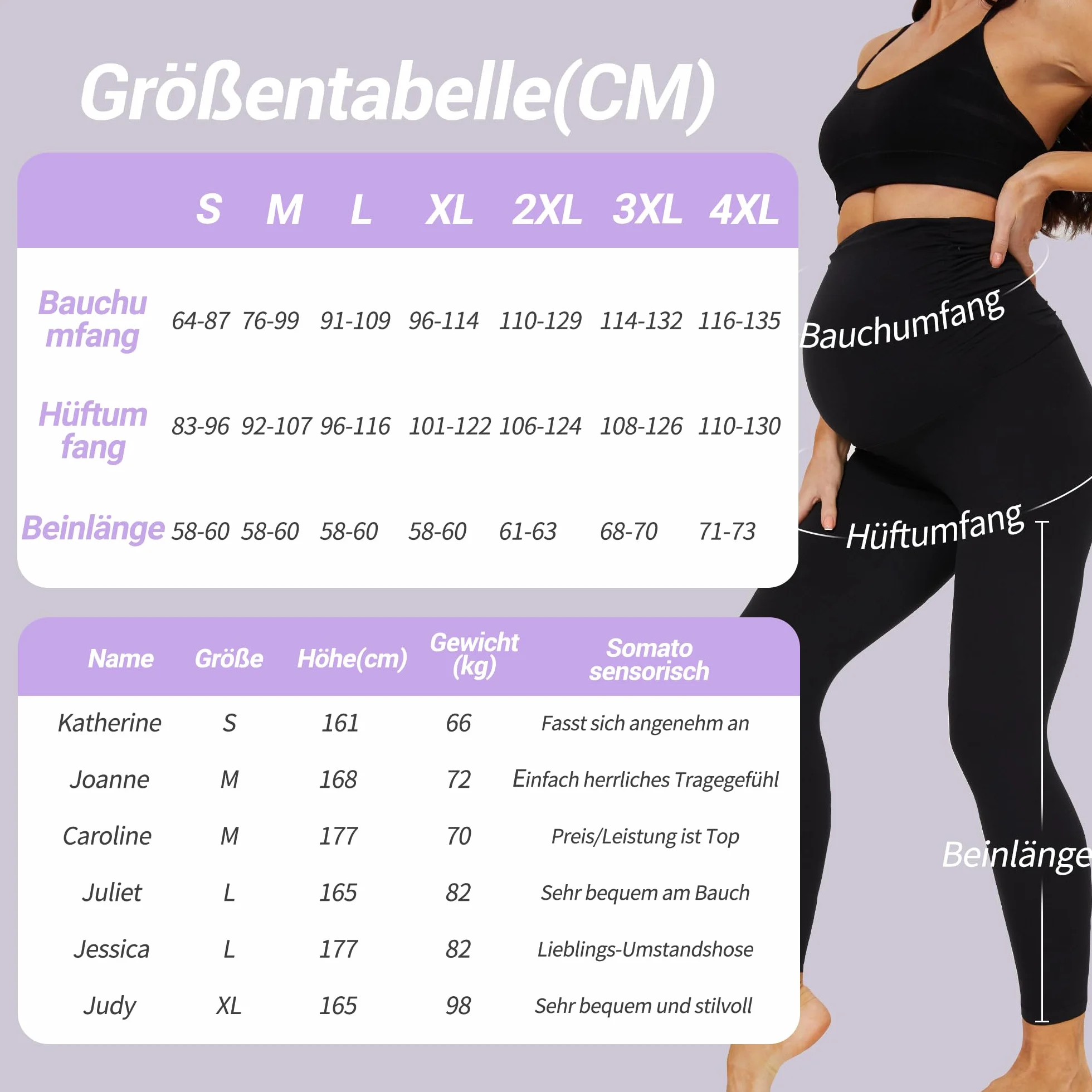 AMIYOYO Damskie legginsy ciążowe z wysokim stanem, legginsy ciążowe nieprzezroczyste, spodnie ciążowe, spodnie rekreacyjne, rozciągliwe, odzież ciążowa dla kobiet w ciąży, długie, ciemnoszary, XXL