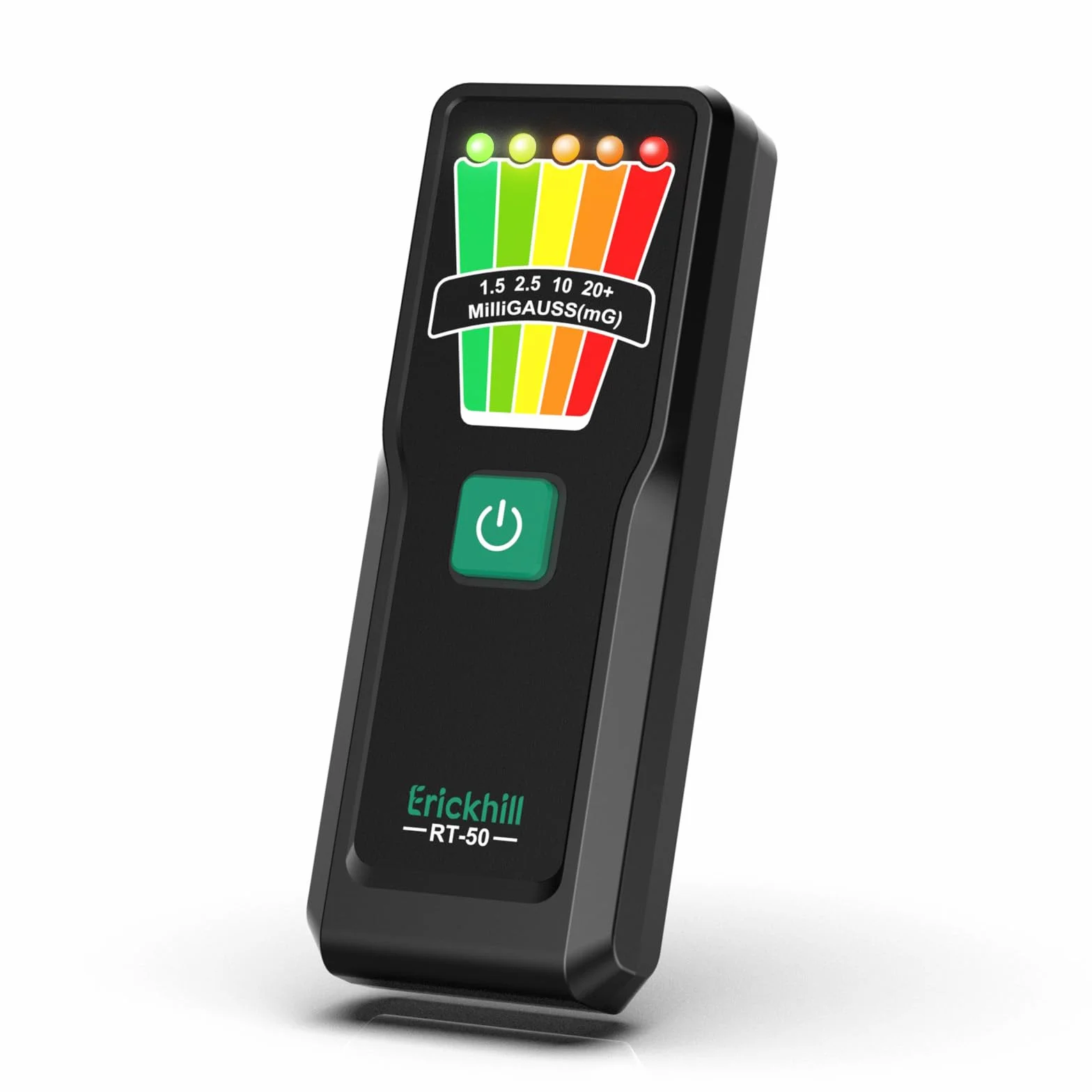 ERICKHILL Ręczny miernik EMF, sprzęt do polowania na duchy do badań paranormalnych, 5-stopniowe ostrzeżenia LED, 30Hz–20kHz detektor EMF, miernik promieniowania do domu, biura i inspekcji na zewnątrz