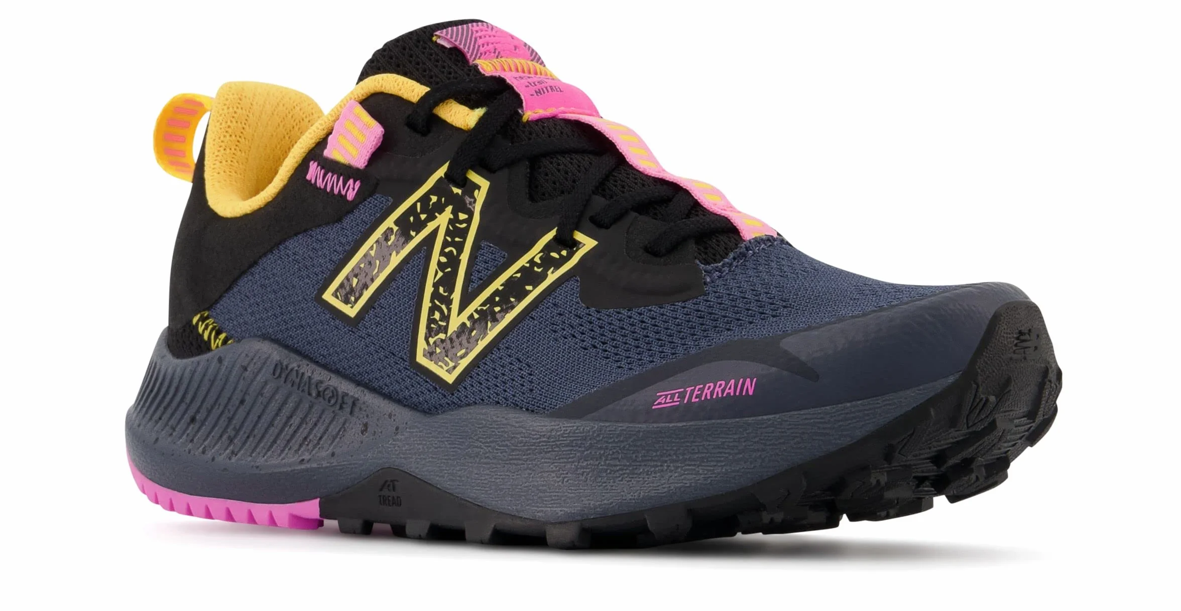New Balance DynaSoft Nitrel V4 Trail Running Shoe, Thunder/Vibrant Apricot/Eclipse, 7 US Unisex Big Kid