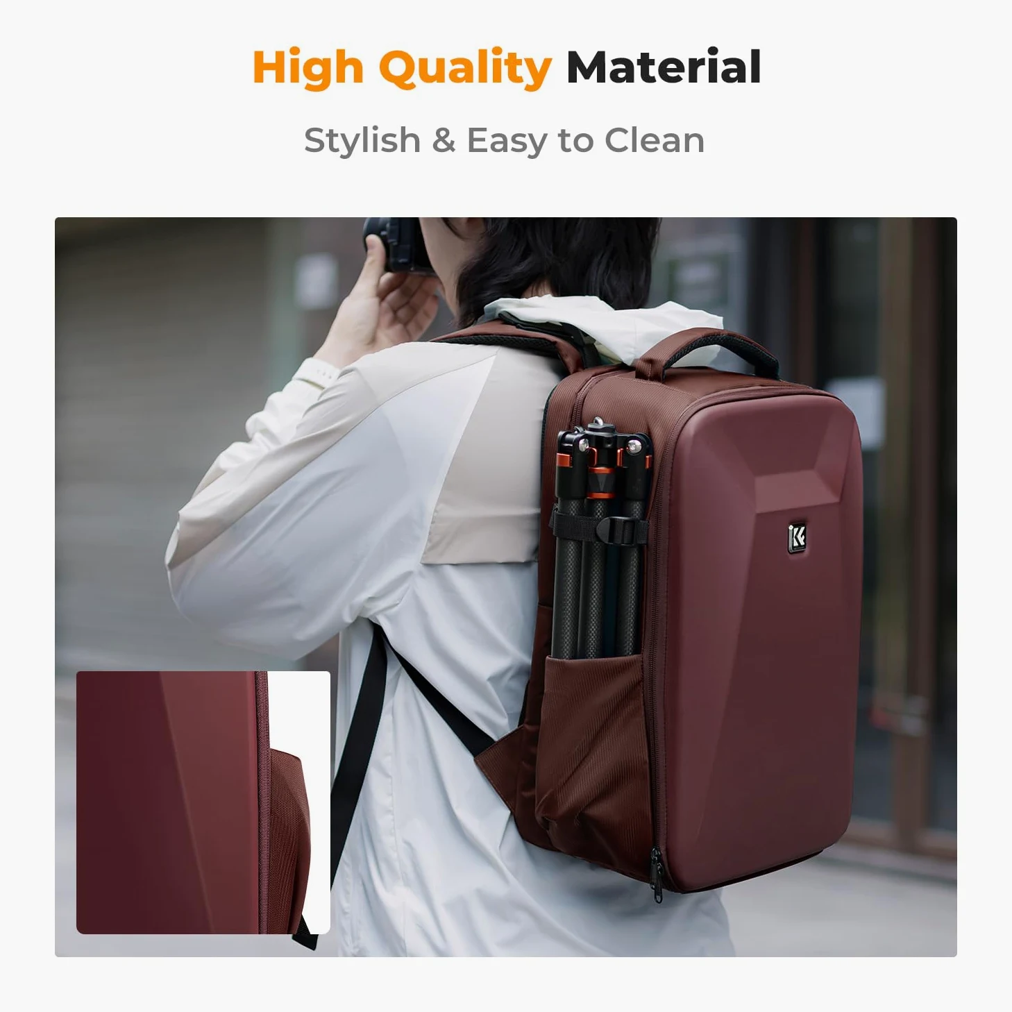 K&F CONCEPT Plecak na twardą lustrzankę cyfrową z kieszenią na laptopa 15,6" i osłoną przeciwdeszczową, torba na drony, lustrzanki cyfrowe