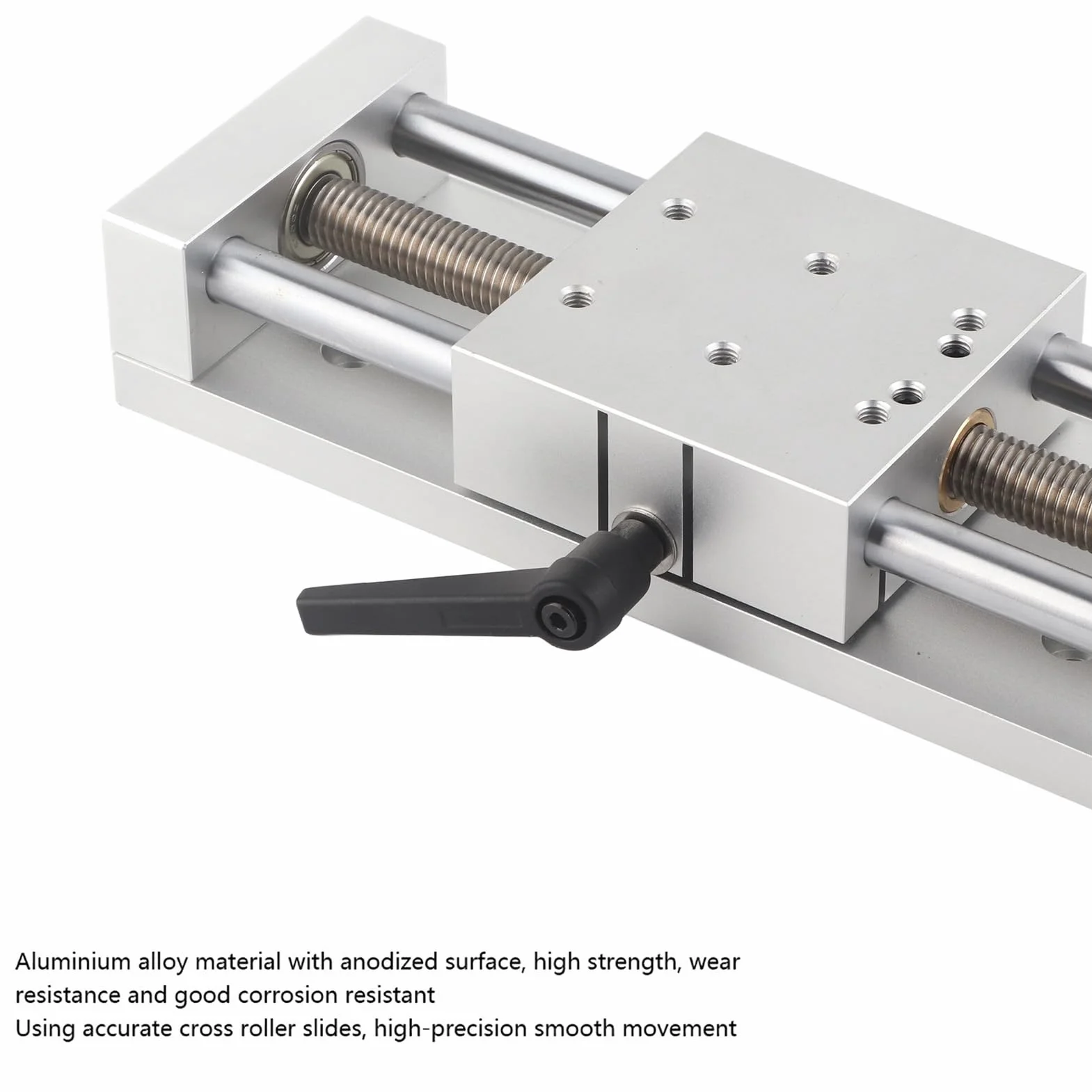 Stół Przesuwny Ręczny z Prowadnicą Liniową, Szyny Ślizgowe Precyzyjne ze Stopu Aluminium 80x80 mm, Prowadnica Prosta dla Stołu Przesuwnego, Krzyżowa Szyna z Skokiem 100mm