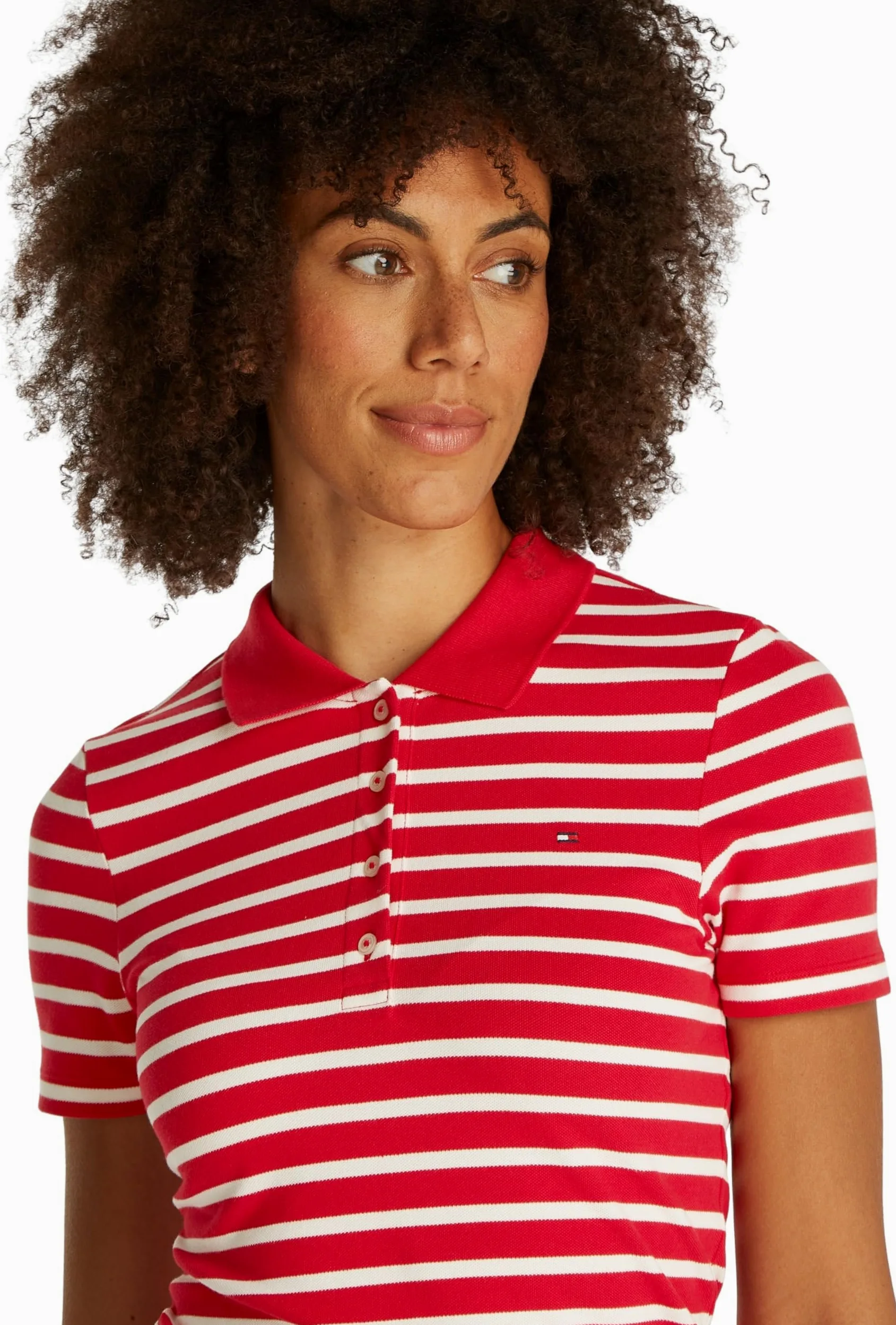 TOMMY HILFIGER Damska koszulka polo 1985 SLIM PIQUE SS WW0WW43225, czerwona, M, Czerwony (podstawowy czerwony/ecru Stp), M