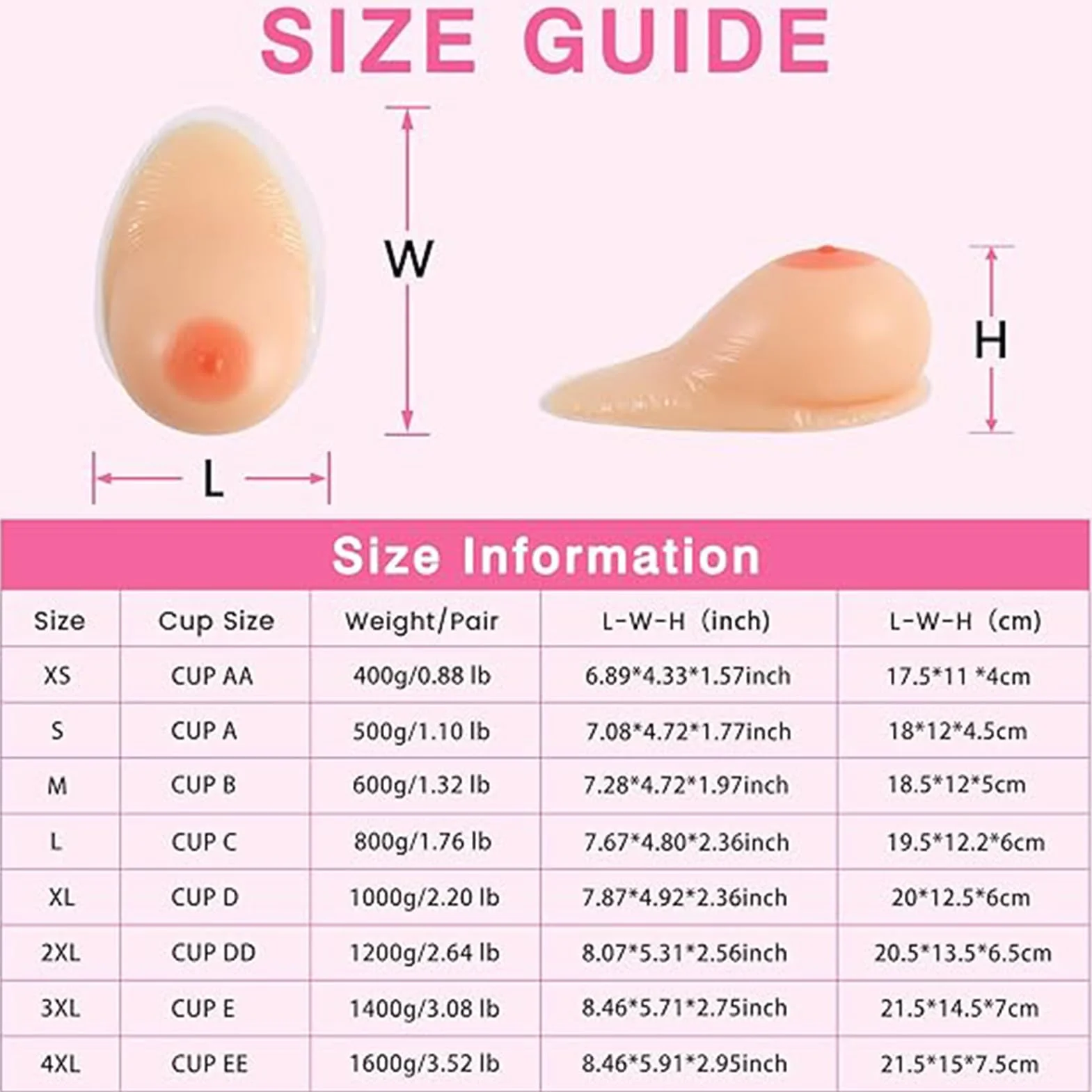 Samoprzylepne realistyczne protezy piersi silikonowe 1 para B-EE Cup do mastektomii crossdress cosplay nude