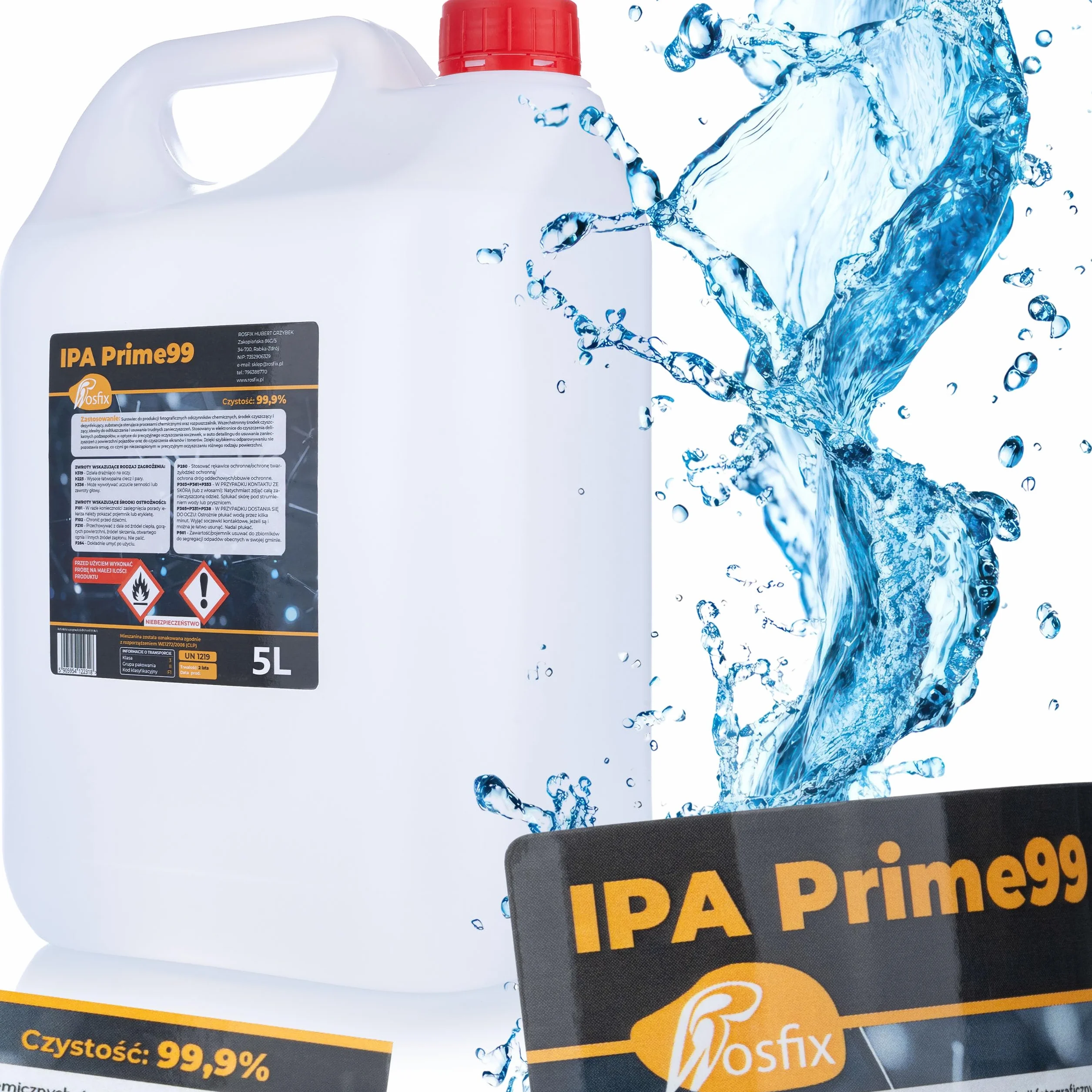 IPA Prime99 izopropanol 99,9% 5 l – alkohol czyszczący o wysokiej czystości | bez pozostałości i szybkoschnący | do elektroniki, optyki, samochodu i laboratorium | środek czyszczący