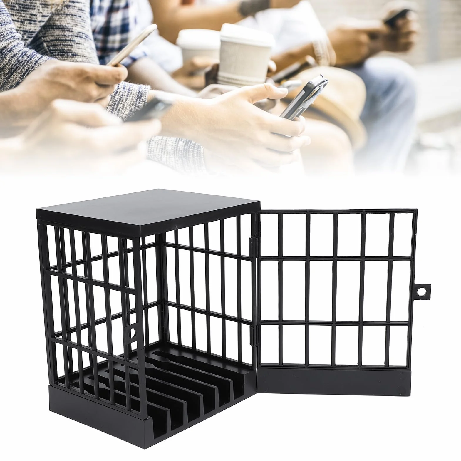Skrzynka na Telefon Komórkowy, Plastikowe Więzienie na Telefon Komórkowy z Zamkiem i Kluczem, Zamykana Klatka na Telefon do Domowej Klasy, w Biurze, do Sześciu Telefonów