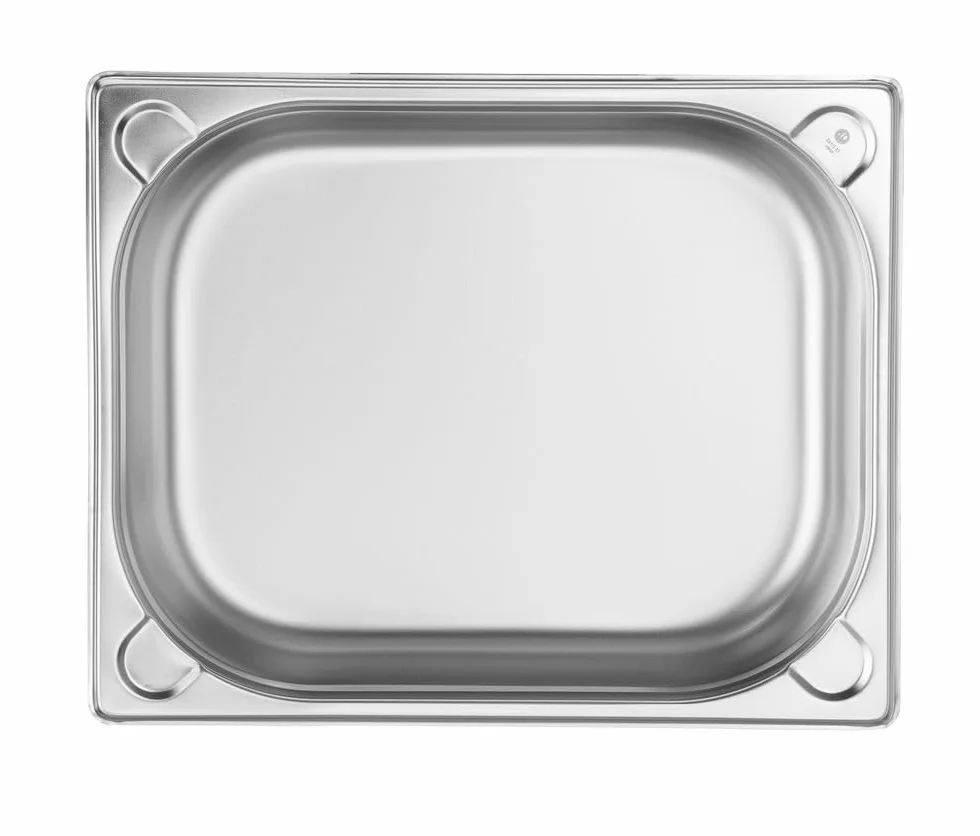 HENDI Pojemnik GN1/2, wzmocniony kołnierz, odpowiedni do piecach konwekcyjnych, lodówkach, bemarach i podgrzewaczach, odporny na temperaturę od -40° do 250°C, 4L, 325x265x(H)65mm, stal nierdzewna