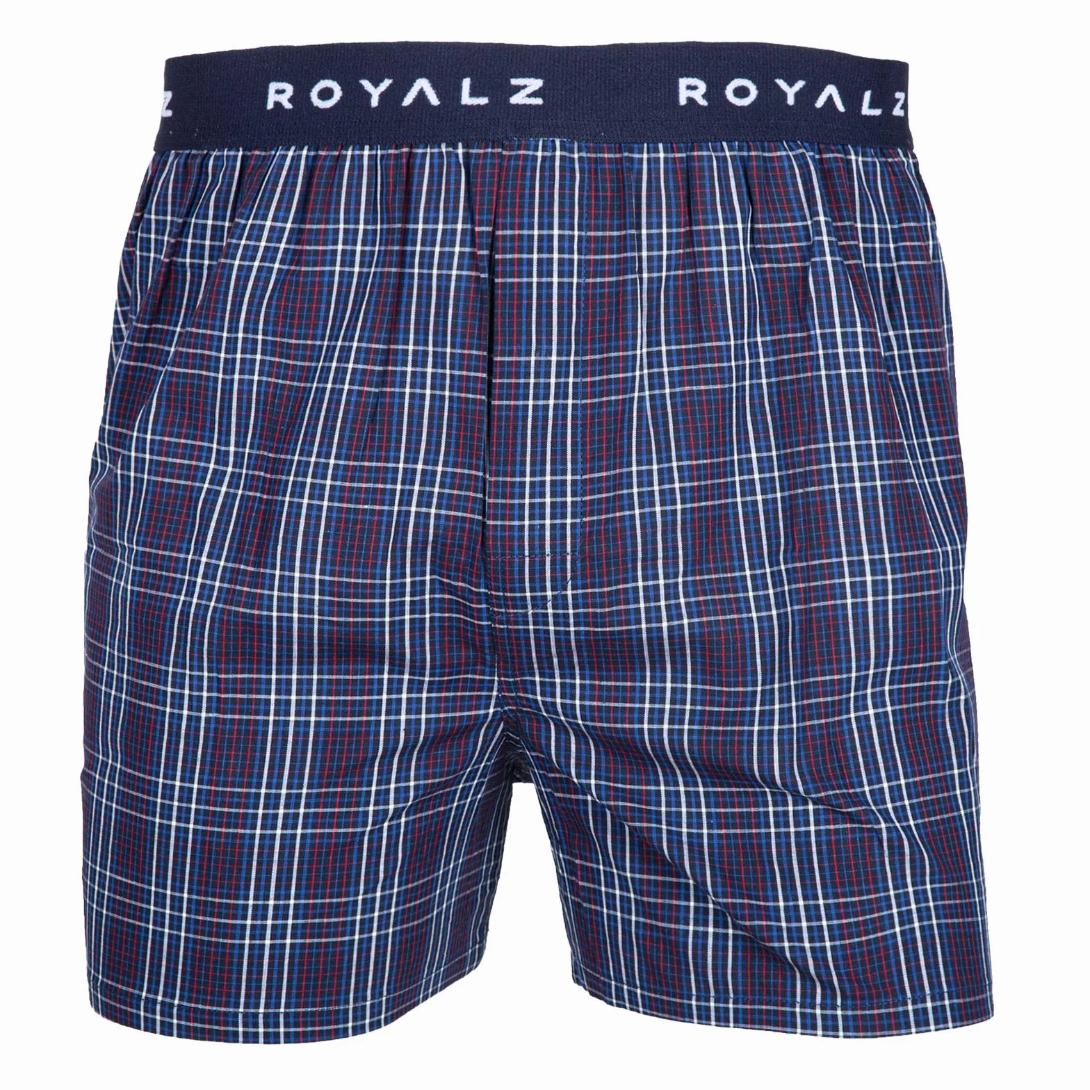 ROYALZ Zestaw 5 par bokserek w stylu amerykańskim dla mężczyzn, majtki w kratkę, niebieskie, klasyczne, zestaw 5 sztuk, bielizna dla chłopców