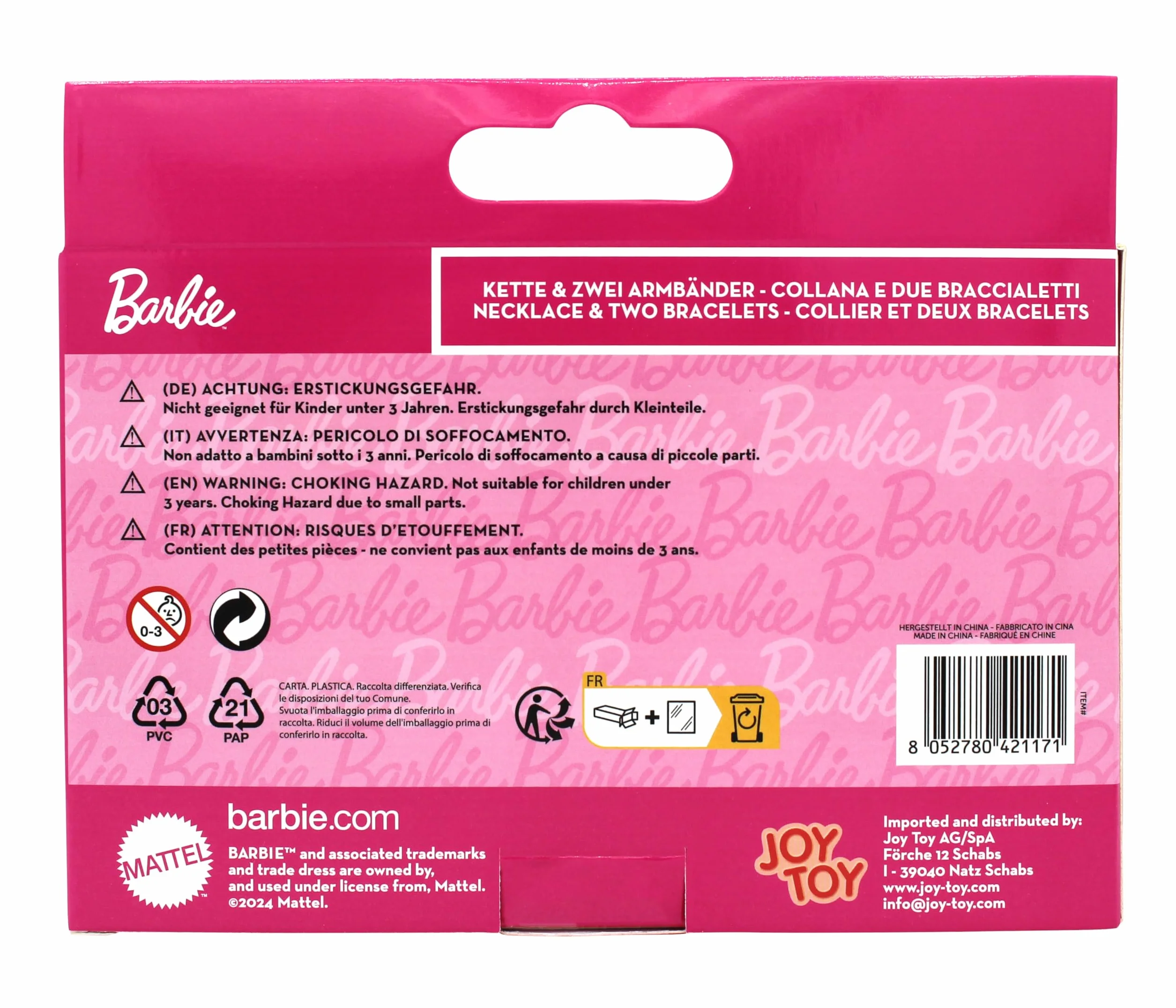 Joytoy - Barbie zestaw biżuterii naszyjnik i bransoletki