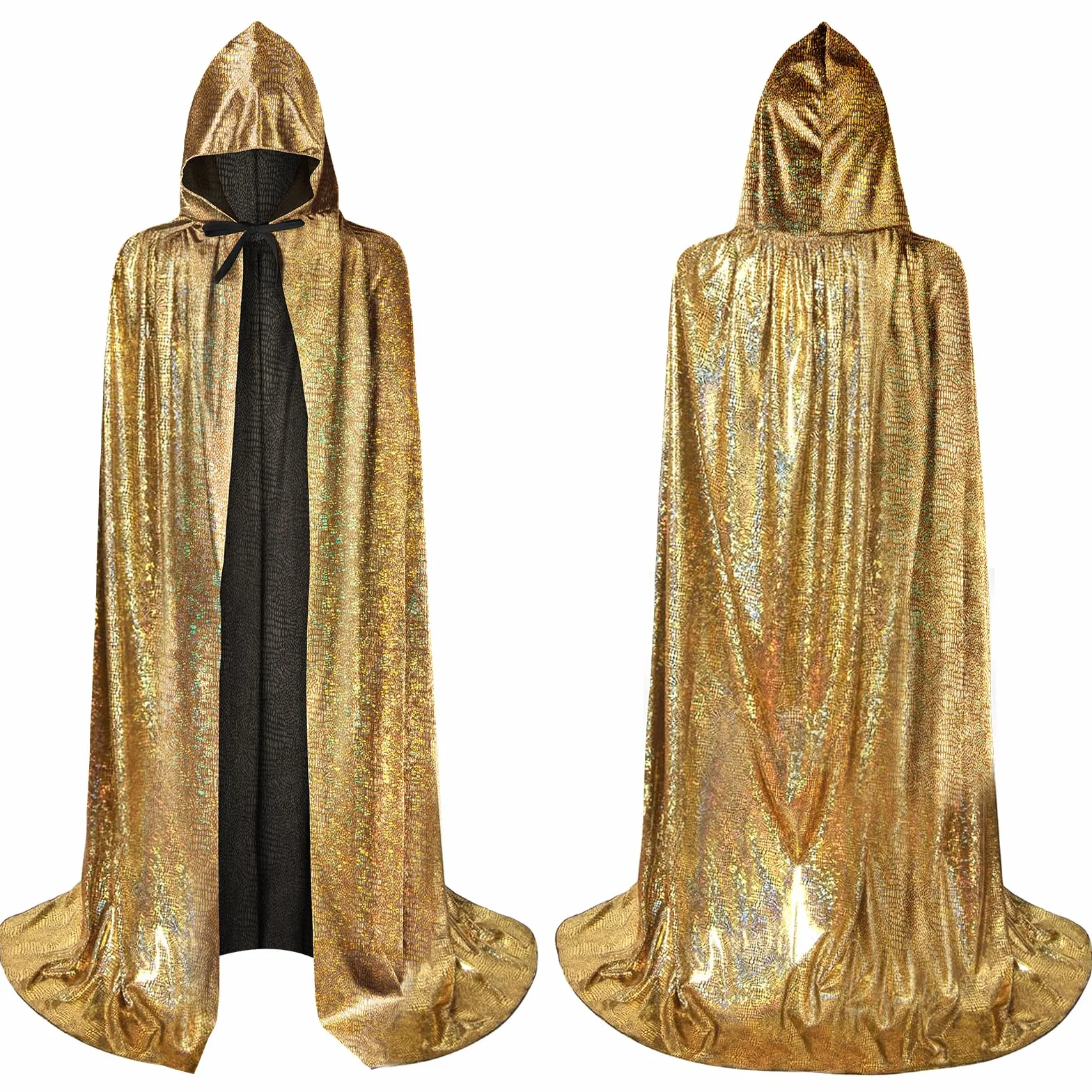 Brokatowa peleryna, peleryna z kapturem, peleryny długie dorosłe kostium na Halloween Cape Masquerade kostium na Boże Narodzenie cosplay