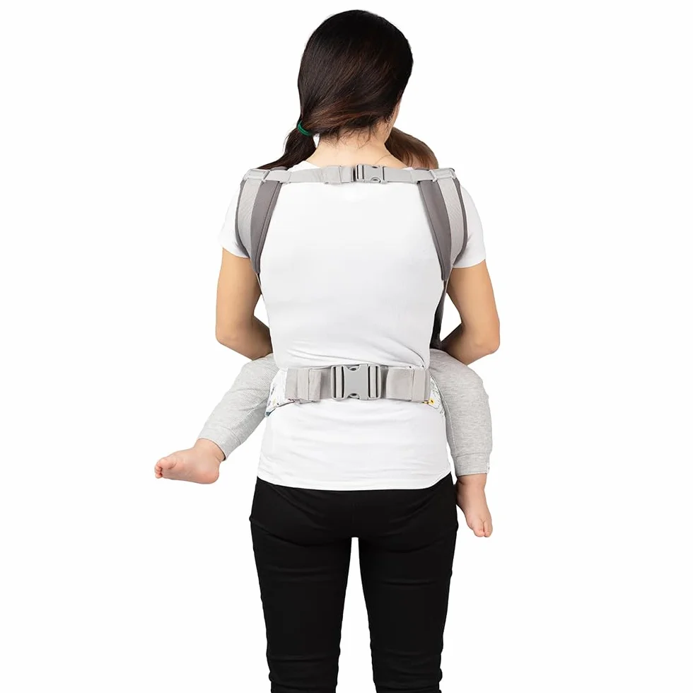 MoMi COLLET nosidełko dla dzieci w wieku 3-48 miesięcy (4-20 kg masy ciała), 2 pozycje do noszenia z 6 punktami regulacji, z kapturem i podpórką dla dziecka