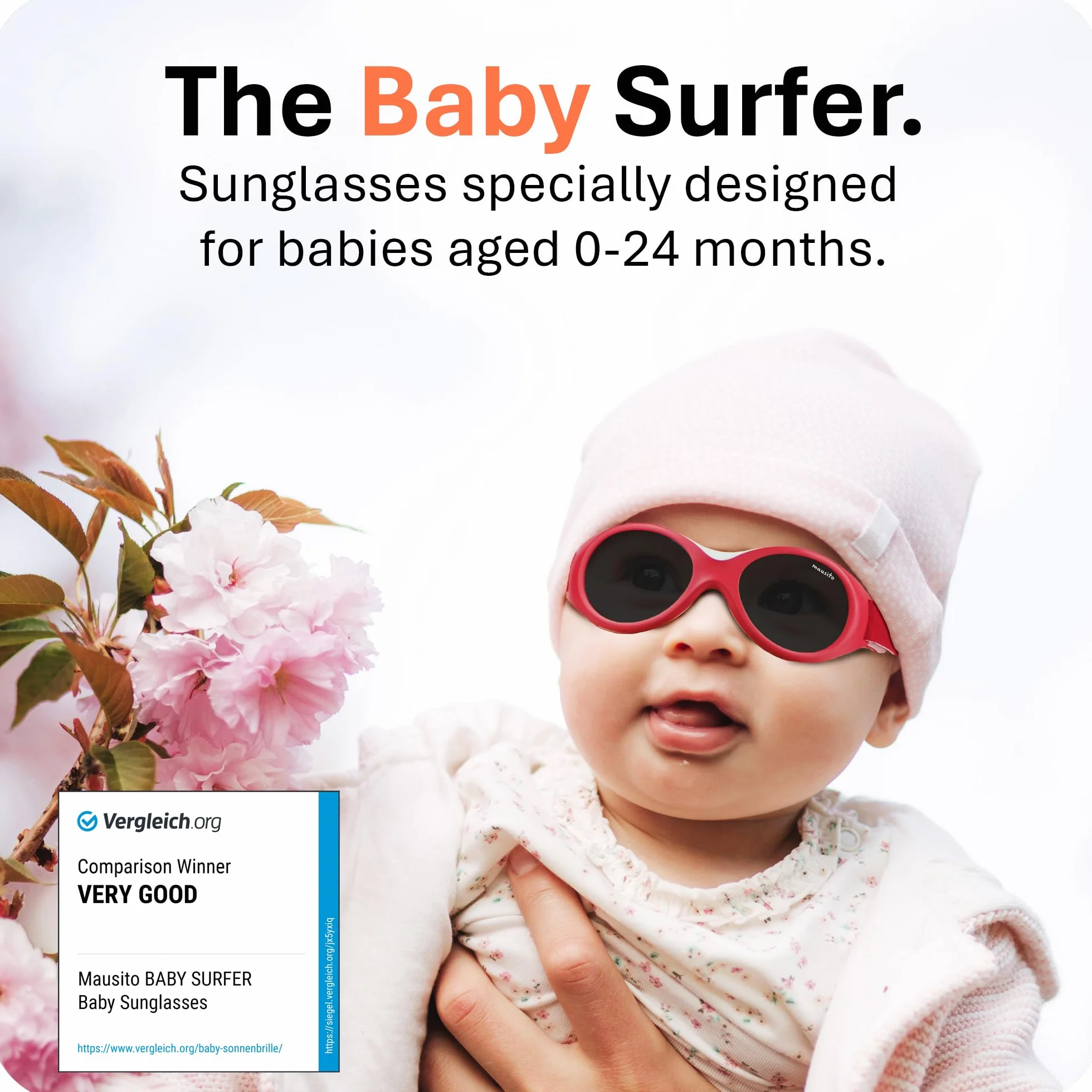 Mausito BABY okulary przeciwsłoneczne dla chłopców i dziewczynek w wieku 0-1,5 roku I Zwycięzca porównawczy okulary przeciwsłoneczne dla niemowląt, nie zawierają BPA, 100% ochrony przed