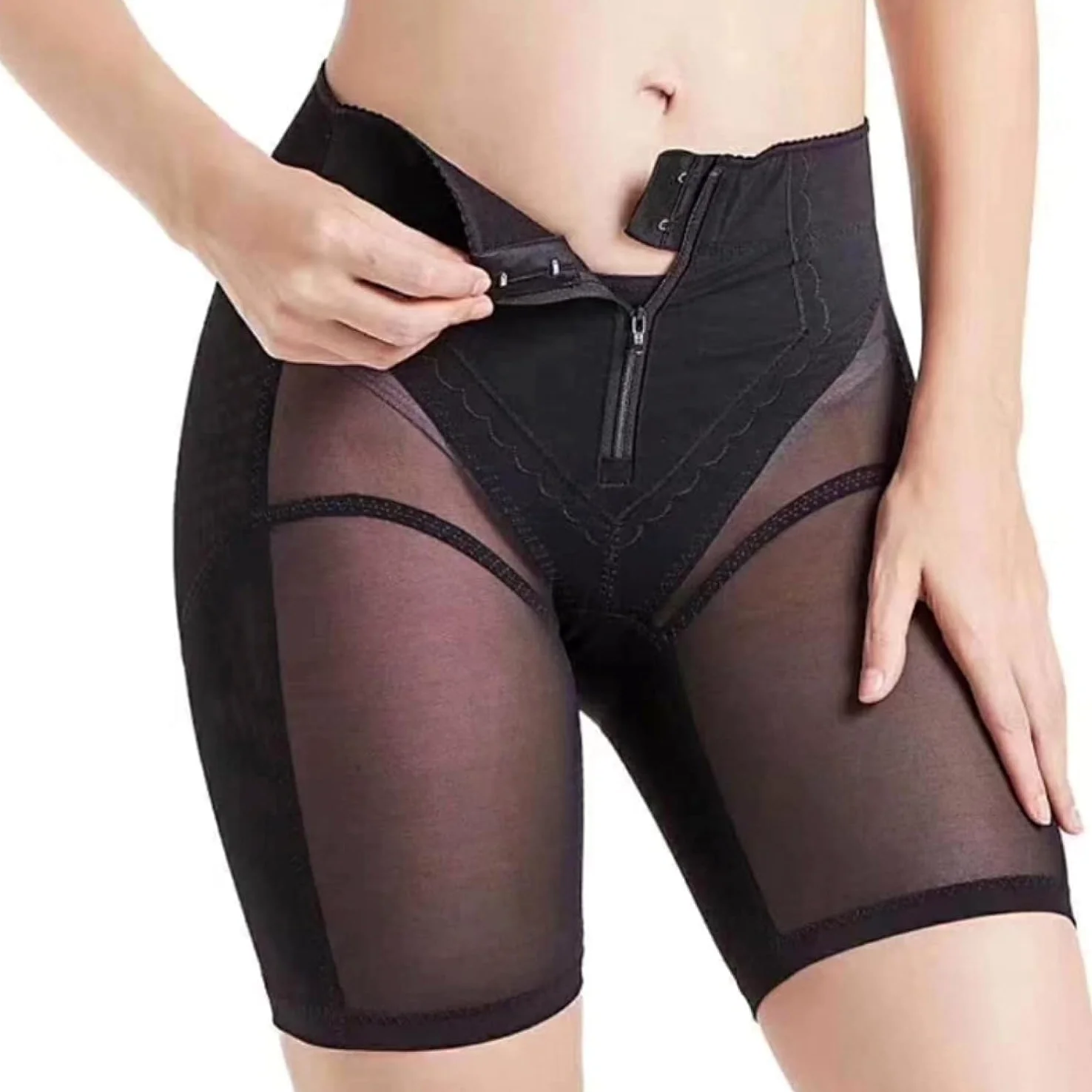 CMBSSTFC Bezszwowe, cienkie legginsy dla kobiet – Body Butt Lifter z zamkiem błyskawicznym