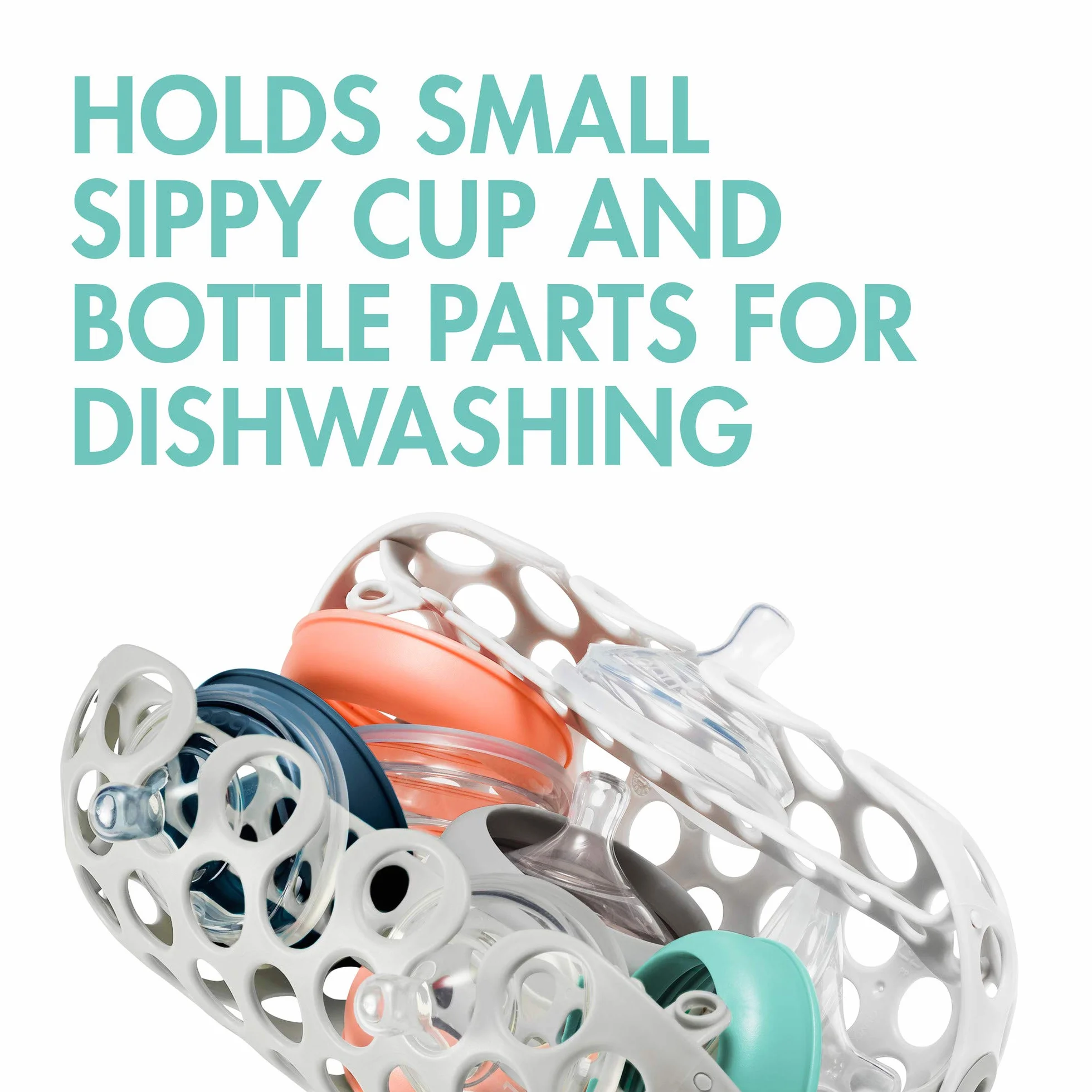 Boon Clutch Baby Dishwasher Basket, Sippy Cups, Baby Bottles and Baby Accessories Holder, Baby Accessories for Parents to Be, Dishwasher Safe, Grey,B11356