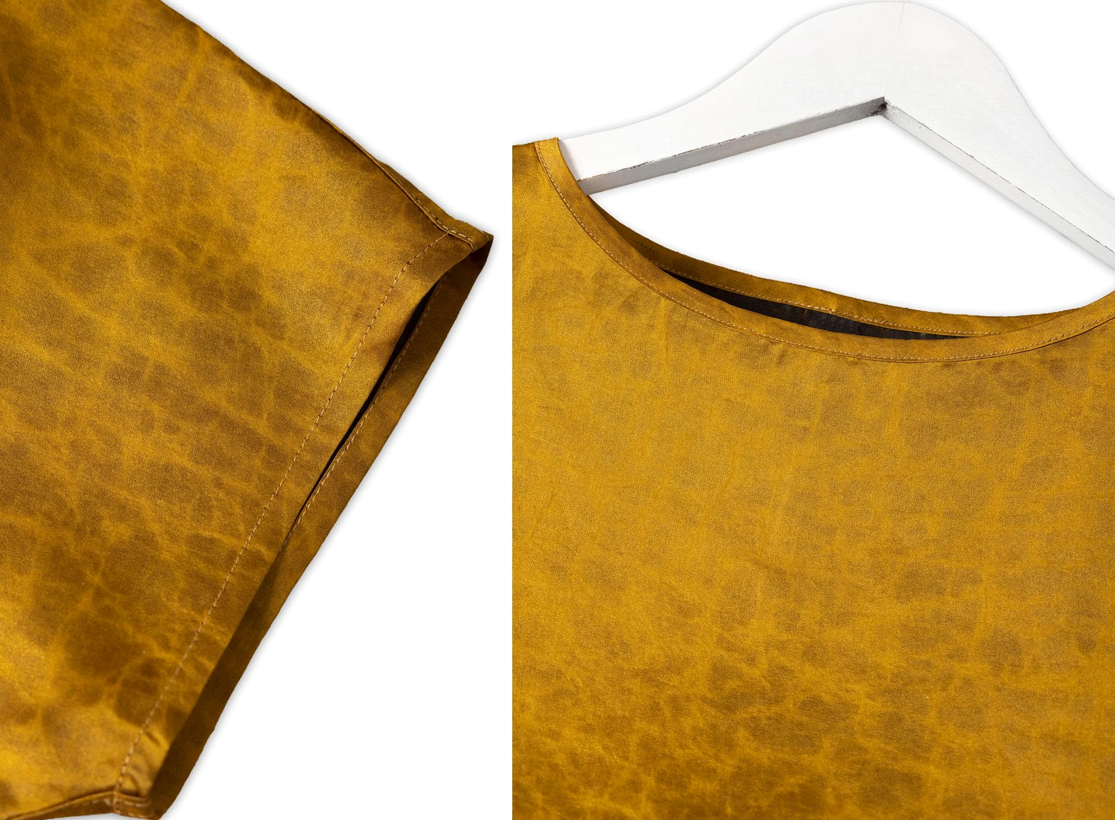 HangErFeng Elegancka szeroka bluzka z okrągłym dekoltem Premium Jedwabna Bluzka Crackle Teksturowana Bezszwowa Rękaw Top 618