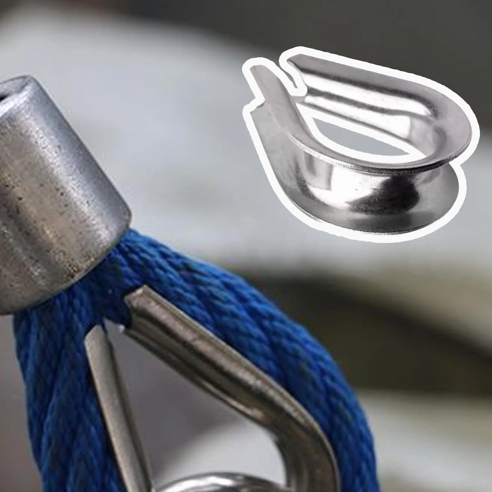 25 sztuk liny drucianej, kausza ze stali nierdzewnej 304, kabura kablowa M4, do zacisków linowych stalowych, linka do prania, linka leśna, markiza mocowana na stalowe linki
