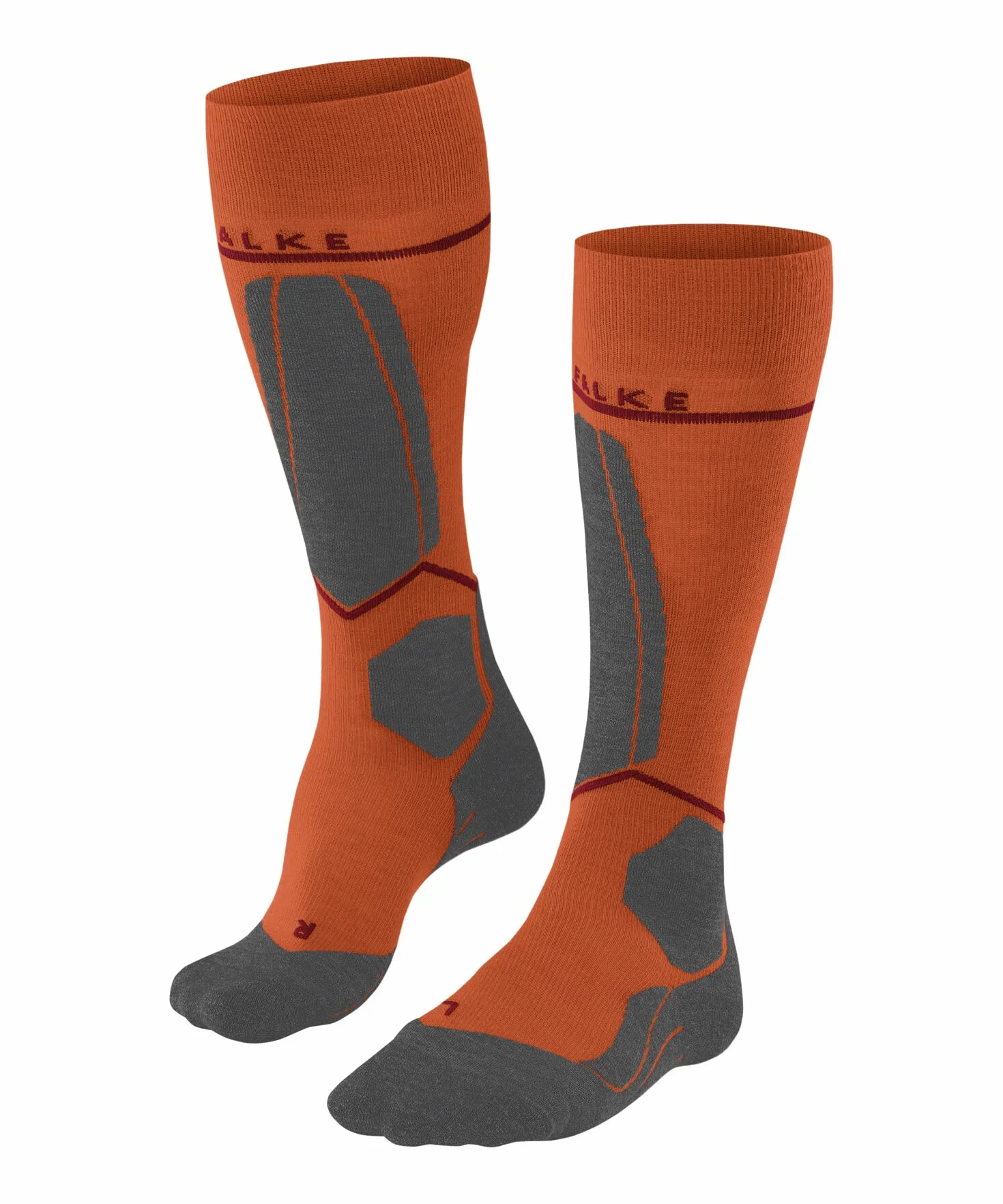 FALKE Skarpety narciarskie SK4 Energizing Light M Wełna kompresyjne Pomarańczowy Flash Orange 42-43