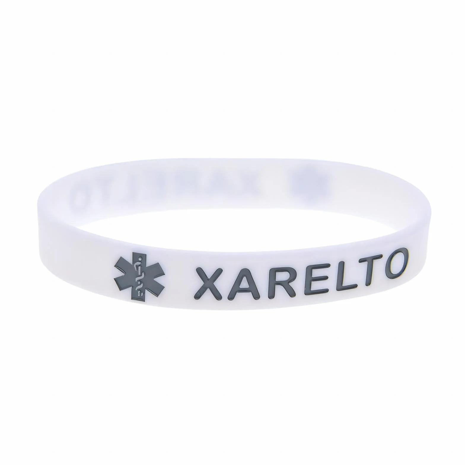 4 x bransoletka silikonowa XARELTO Medical Alert XARELTO Medical Alert Recognition Wristbands, męskie i damskie elastyczne opaski sportowe na świeżym powietrzu, One size, Silikon, Bez